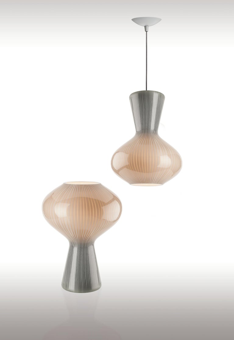 Venini Fungo Table Lamp In Gray And White By Massimo Vignelli For Sale 
