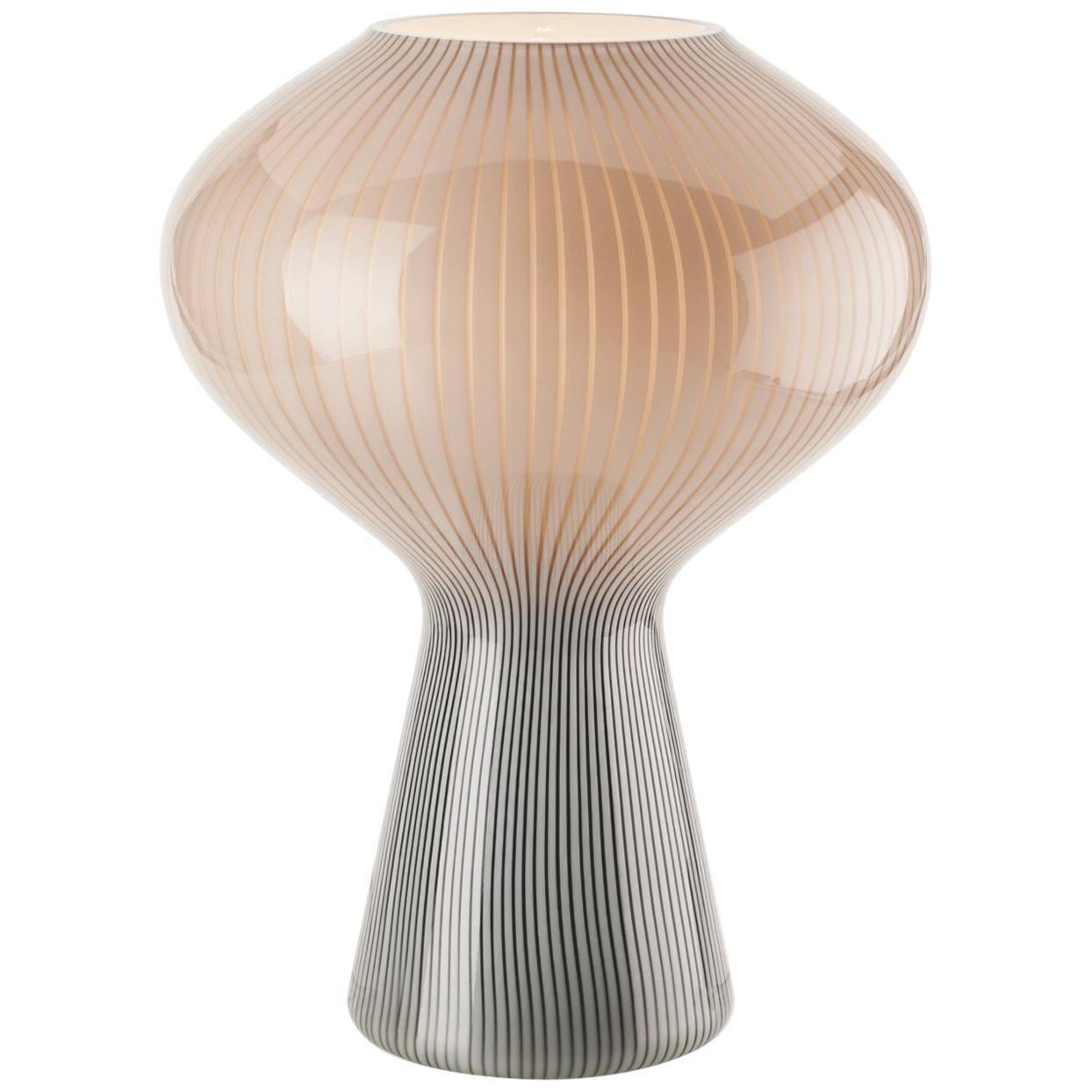 Venini Fungo Table Lamp in Gray and White by Massimo Vignelli