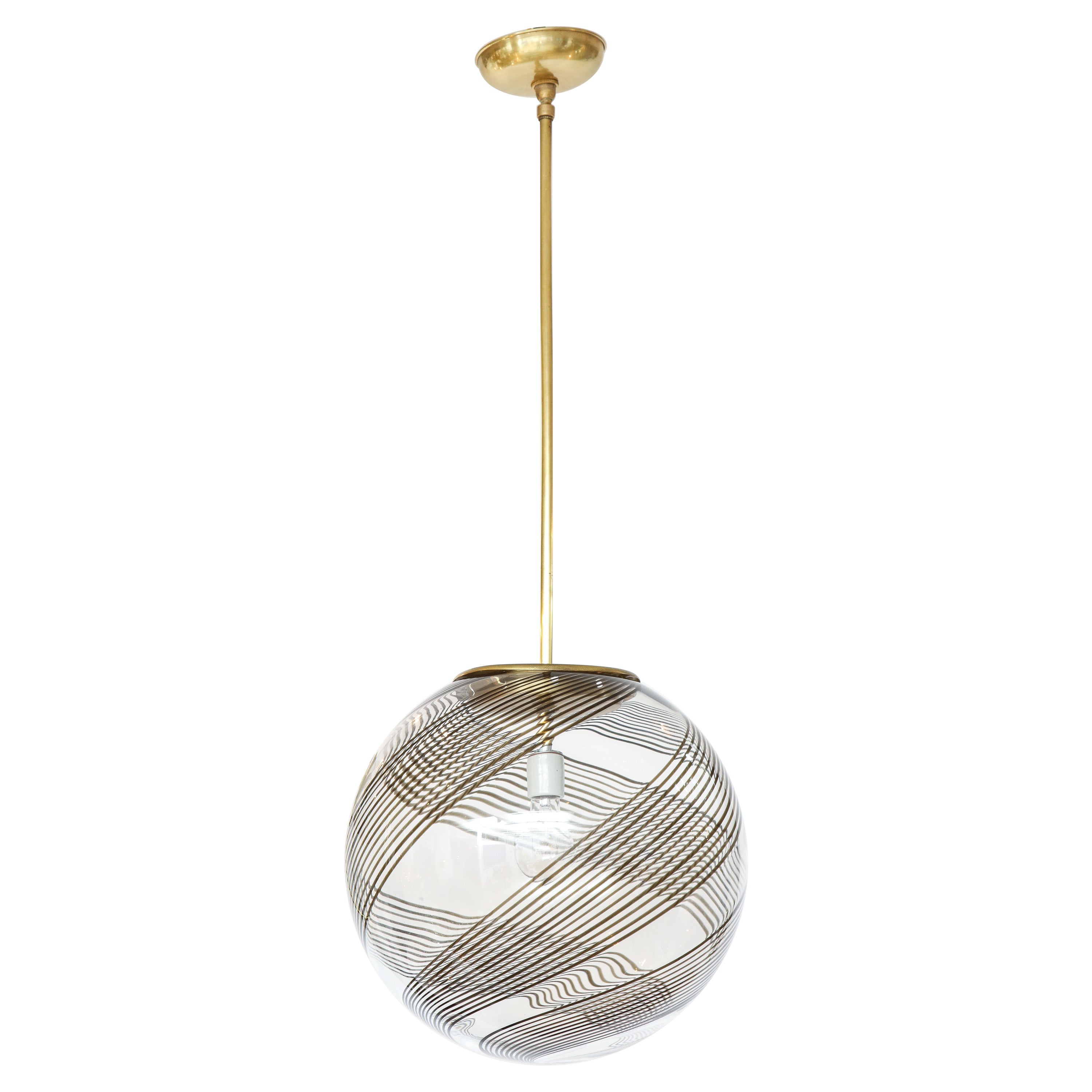 Venini Pendentif en verre et laiton