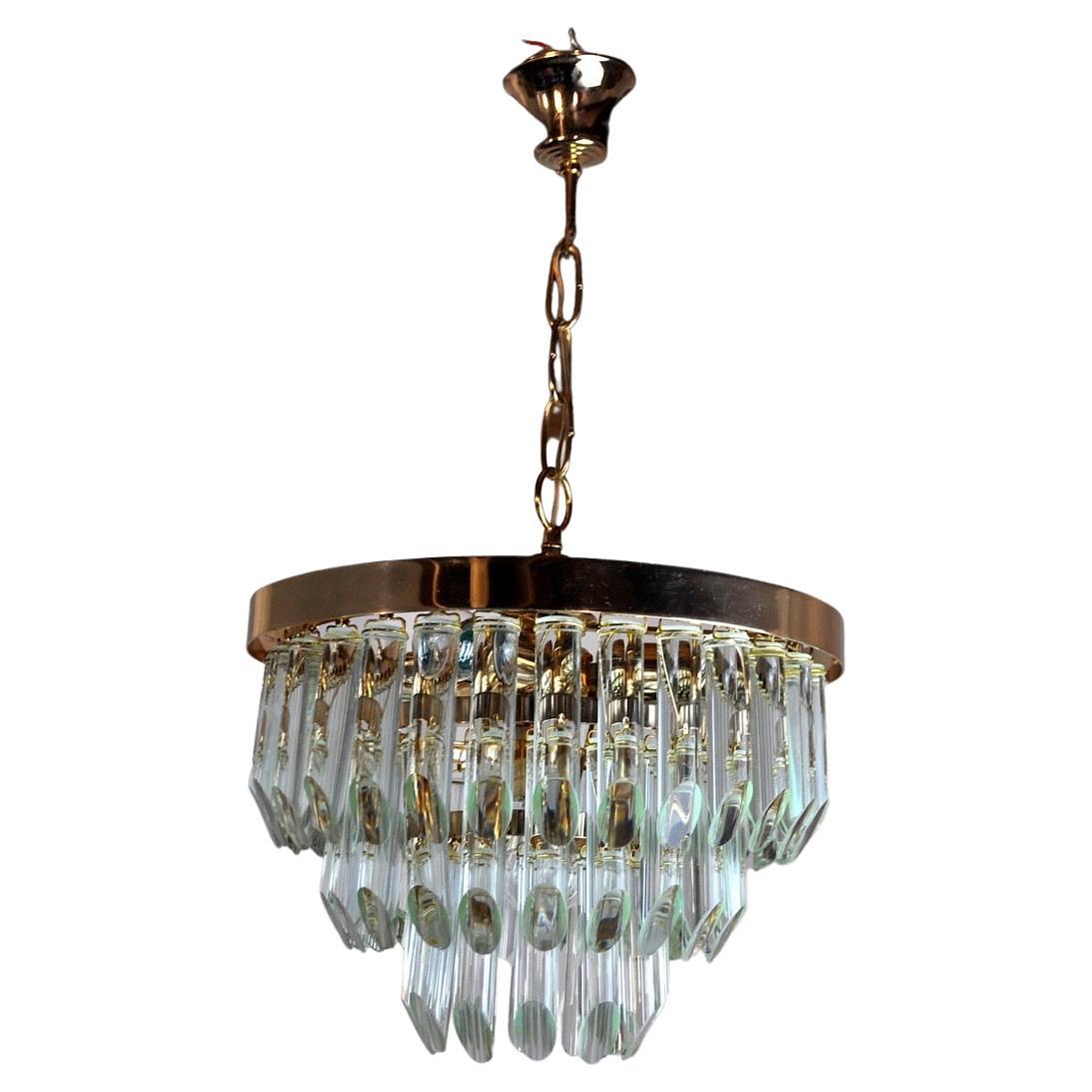 Venini Glass Chandelier, 3 Levels, Italy, 1970 For Sale