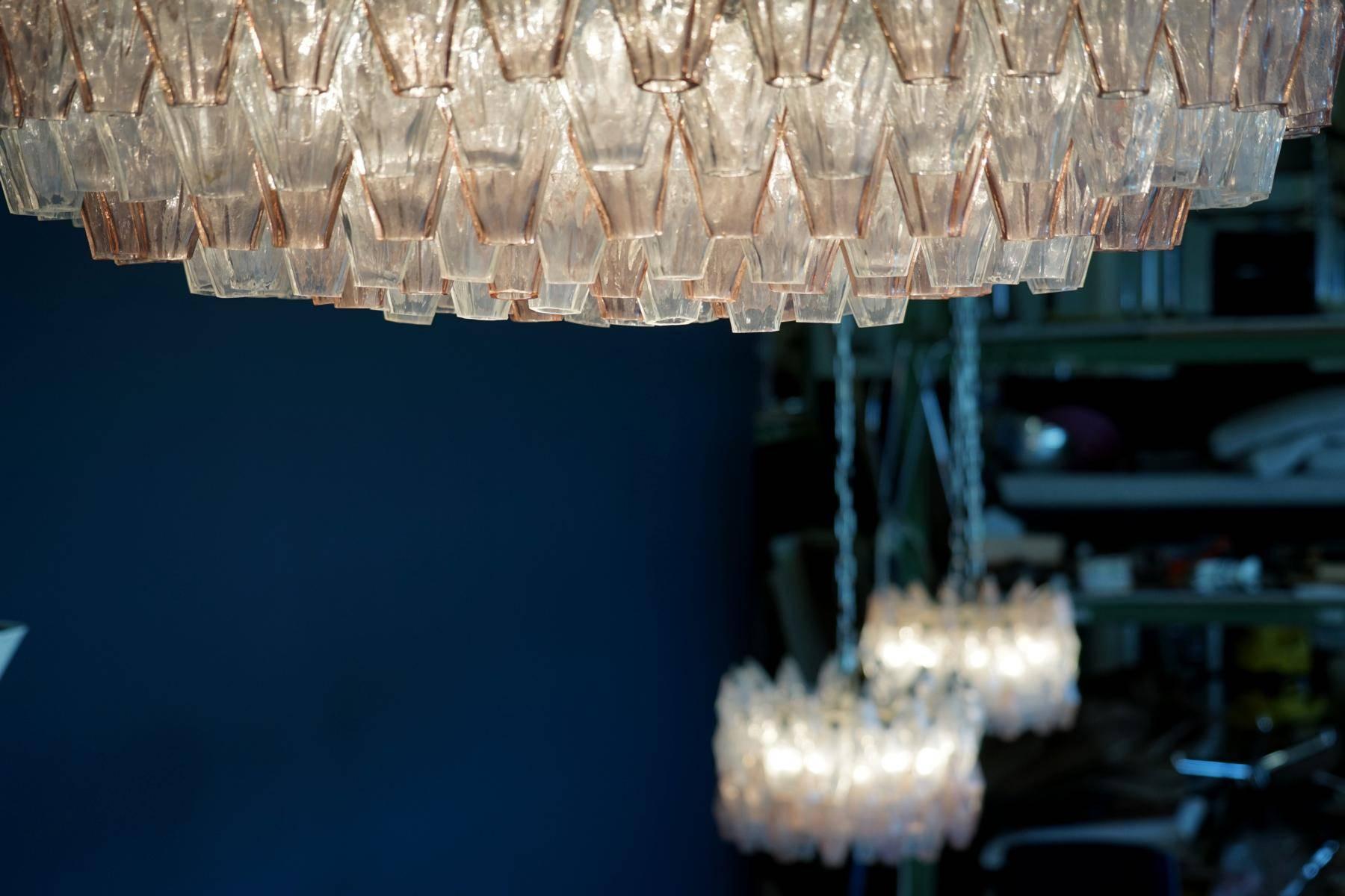 Venini Glass Chandelier Lamp Light Poliedri by Carlo Scarpa 1