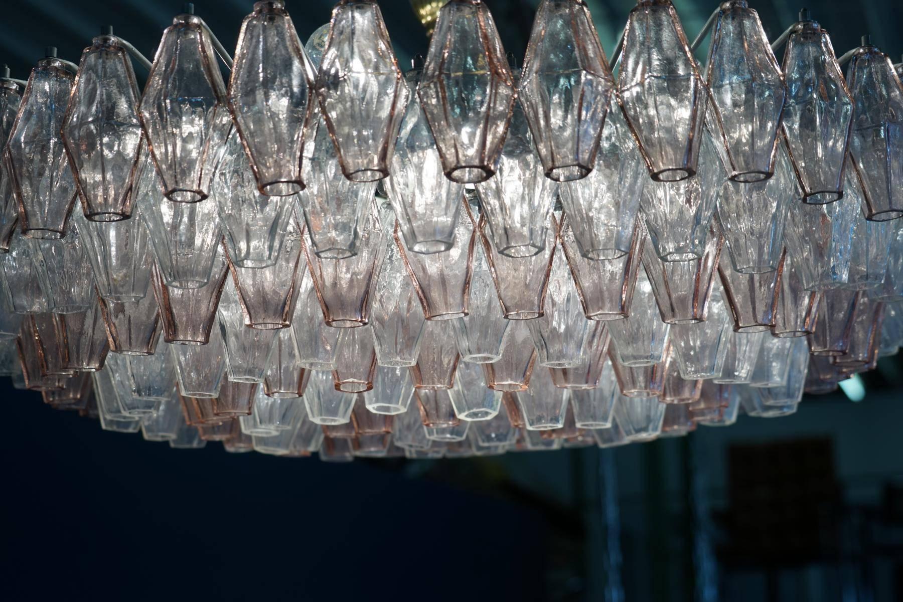 Venini Glass Chandelier Lamp Light Poliedri by Carlo Scarpa In Excellent Condition In Telgte, DE