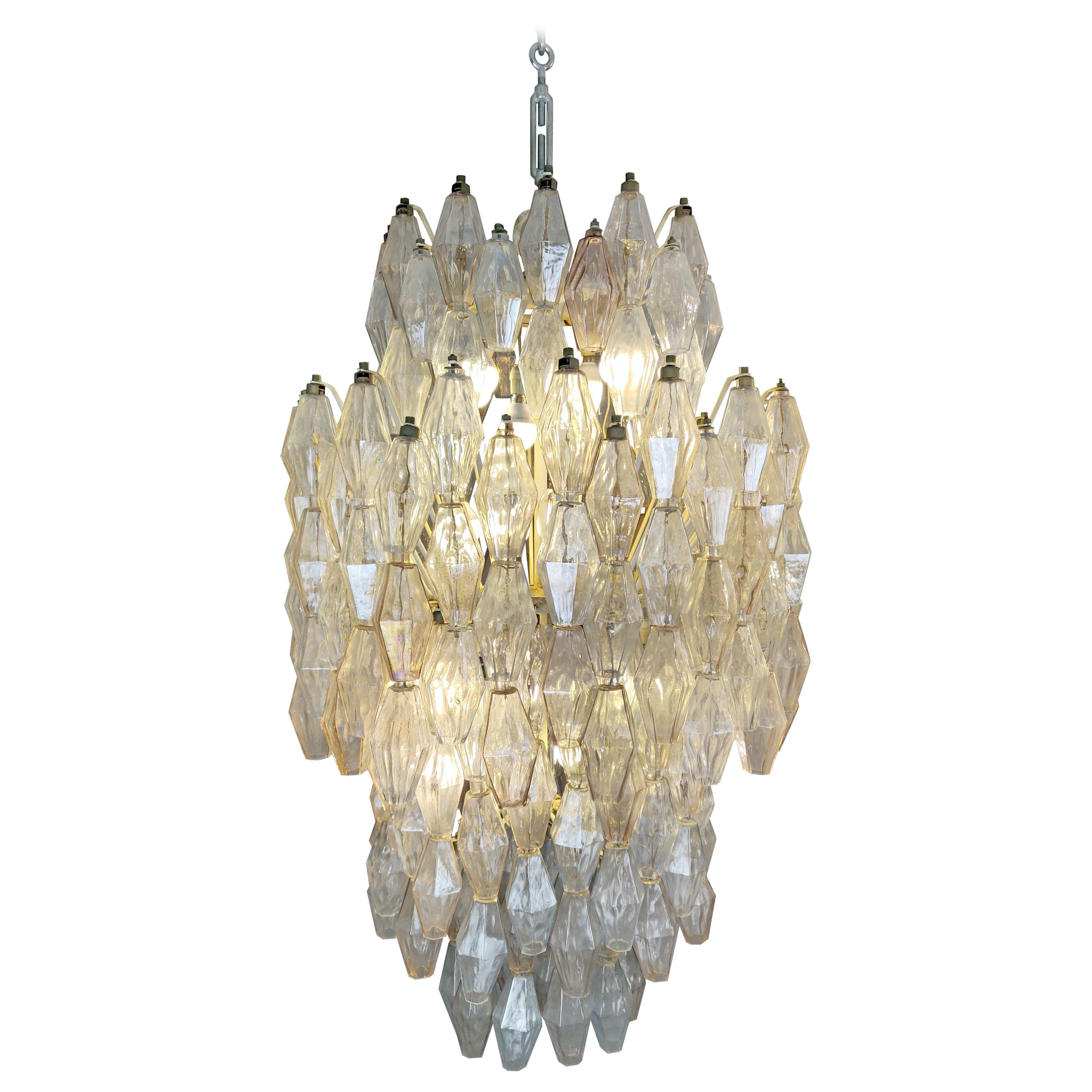 Venini Glass Chandelier "Polyhedr" by Carlo Scarpa, 1950s