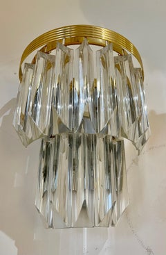 Camer glass cristal wall Lightning with structure, Italie 1980s