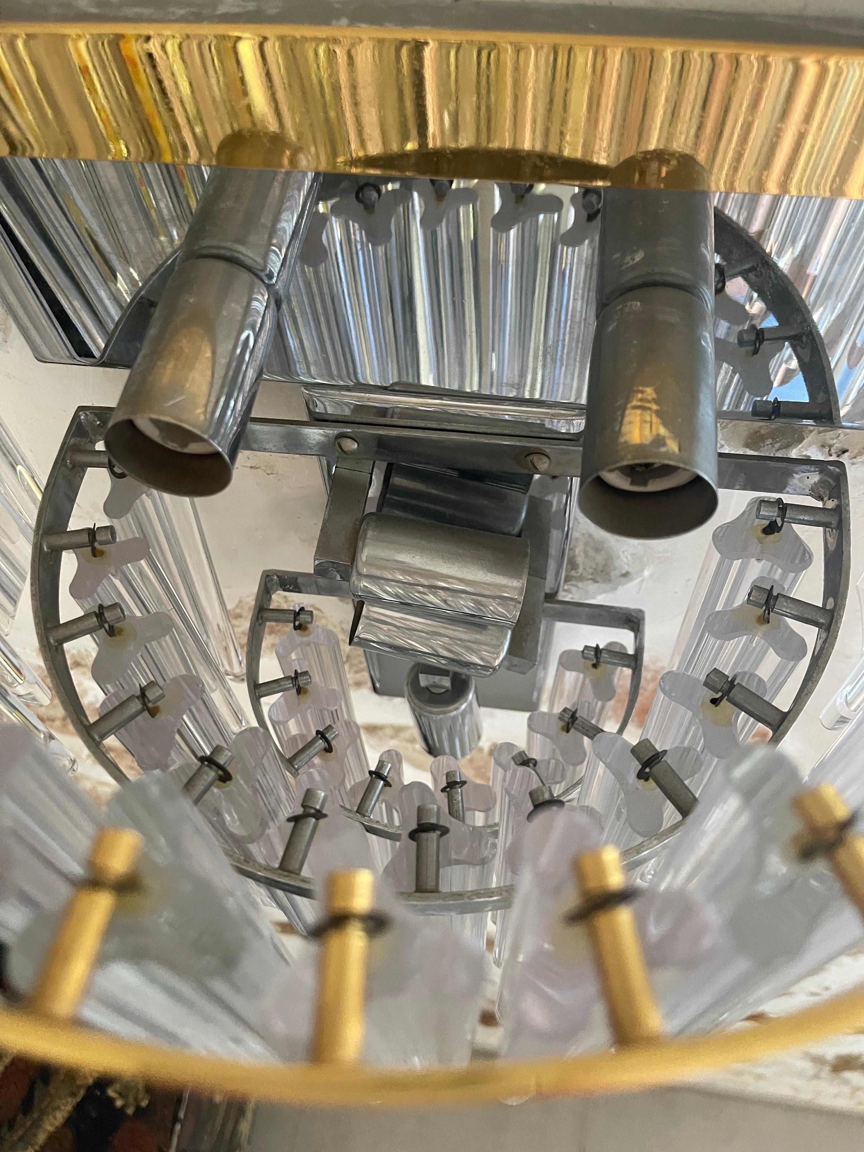 Aplique de cristal Venini con estructura, Italie Años 80 Italiano en venta