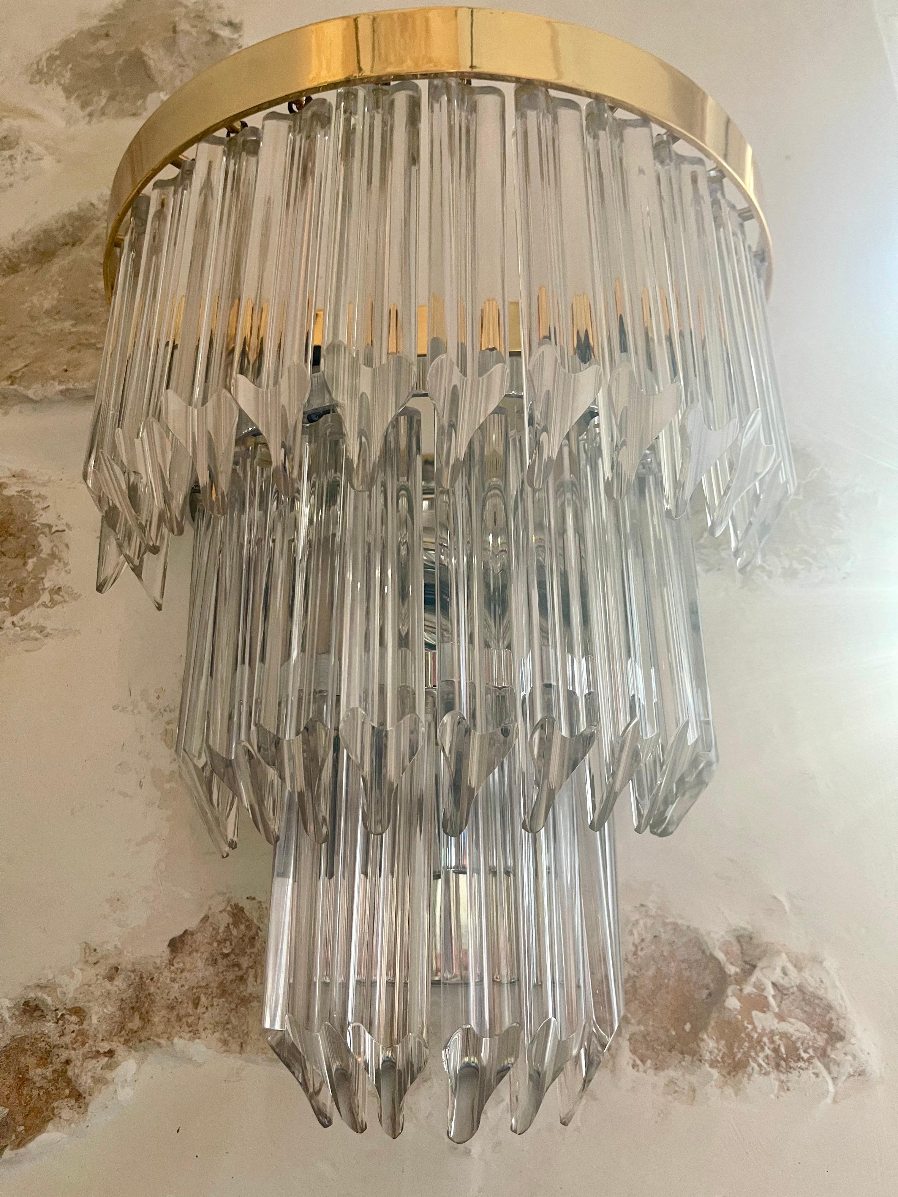 Aplique de cristal Venini con estructura, Italie Años 80 en Bueno estado para la venta en La xara, VC