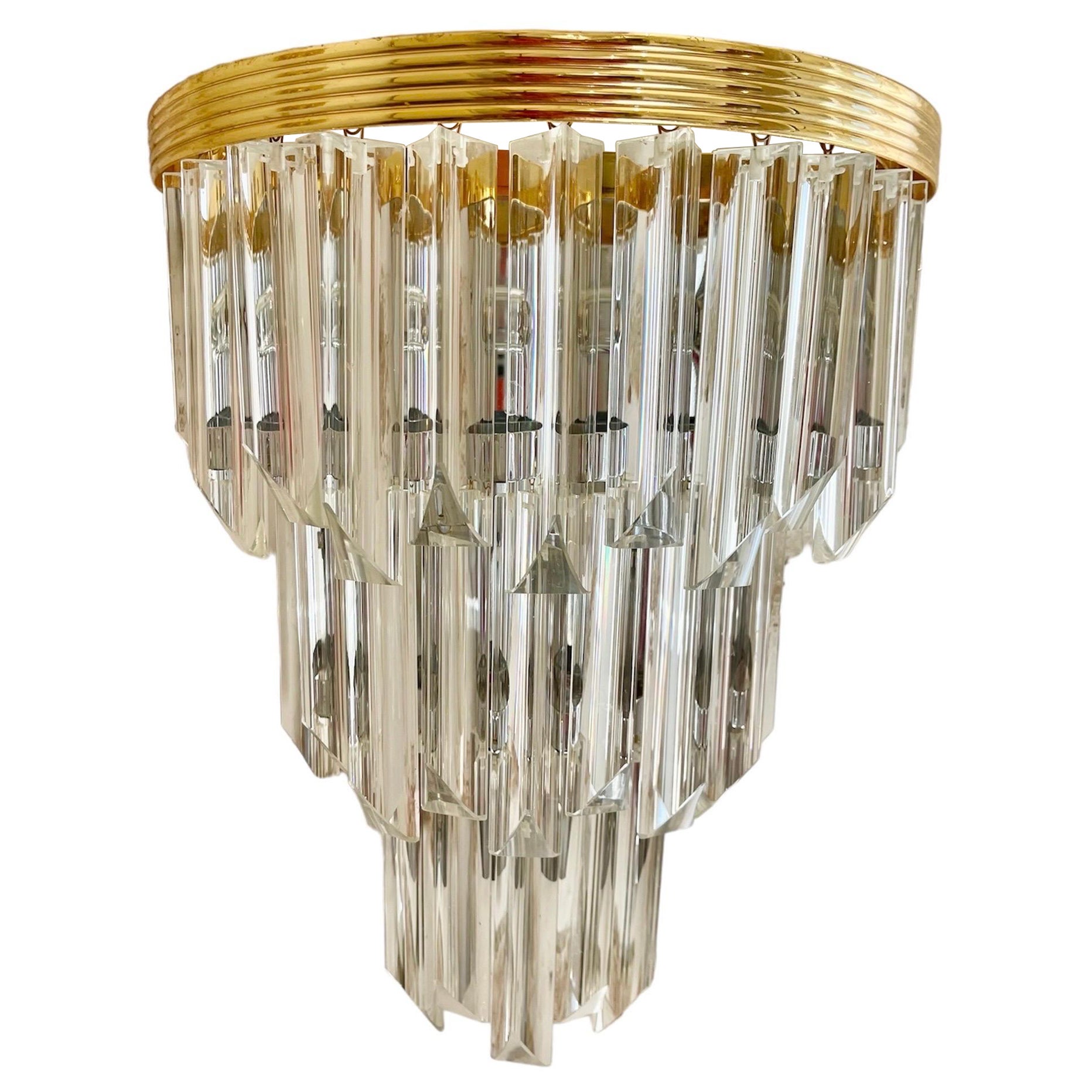 Aplique de cristal Venini con estructura, Italie Años 80