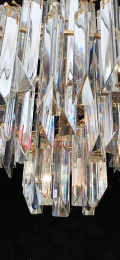 Venini Glass Murano Chandelier Gilt Gold Structure, Italy 1980