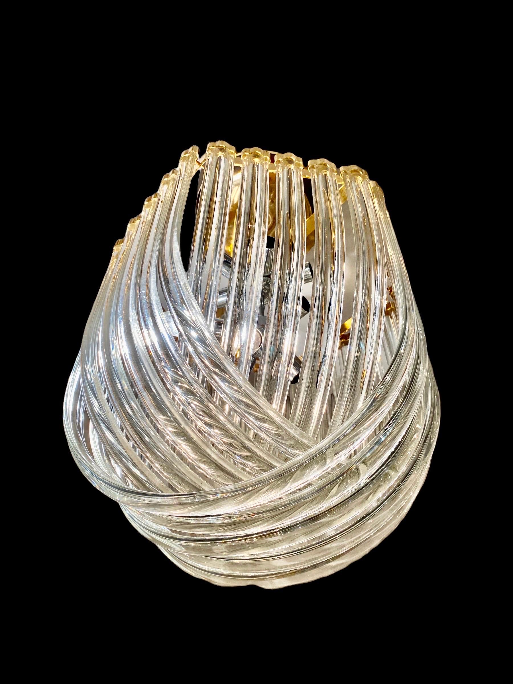 Mid-Century Modern Venini Glass Murano with Gilt Gold Structure, Italy 1990