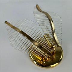 Glass palm wall lamp In the stlye of Venini - 70's, Hollywood Regency