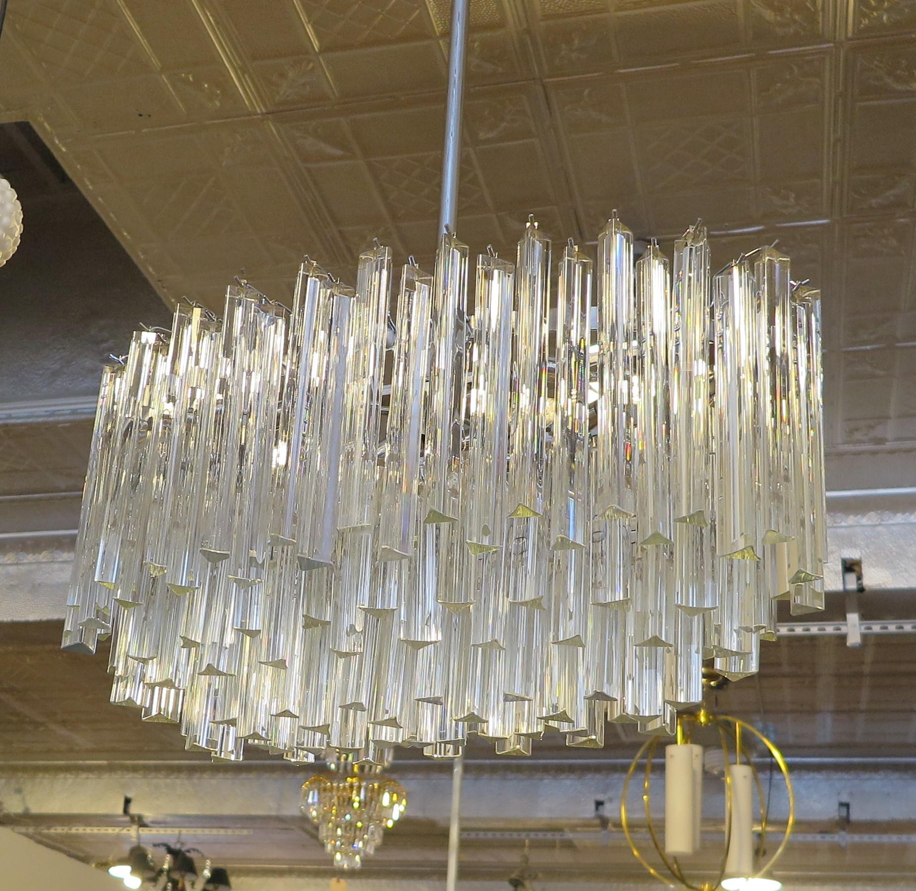 Venini Glass Prism Chandelier at 1stDibs