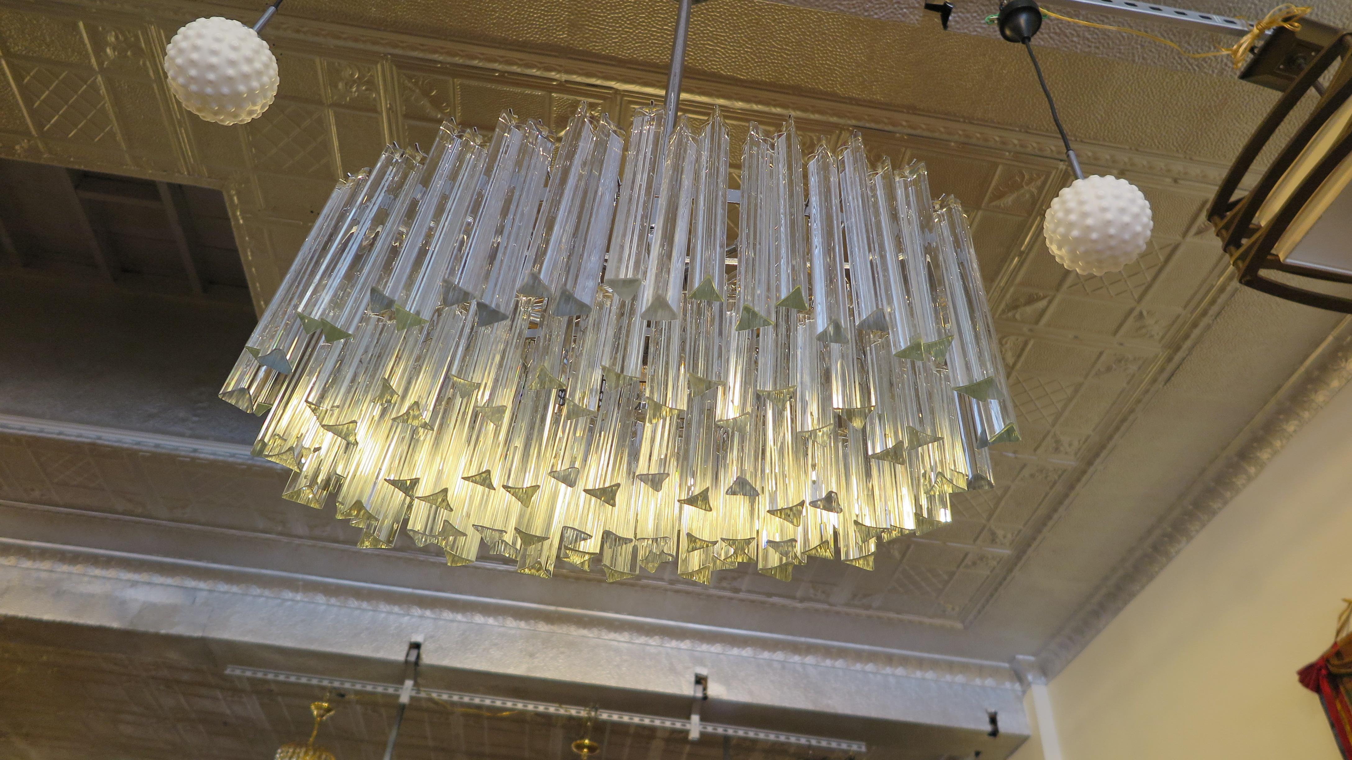 Venini Glass Prism Chandelier In Good Condition In New York, NY