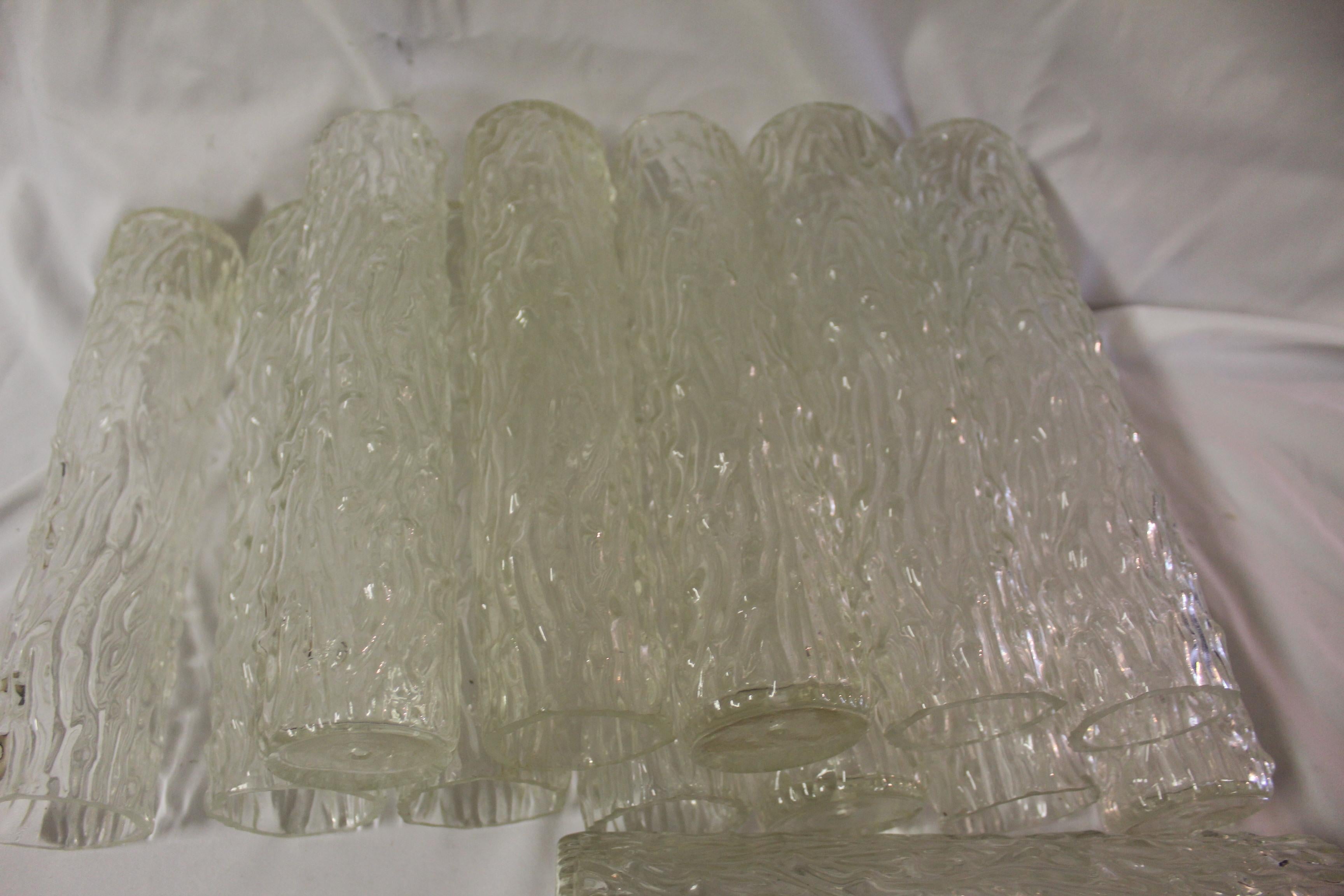 Venini Glass Shades, Tree Bark Texture In Good Condition In Los Angeles, CA