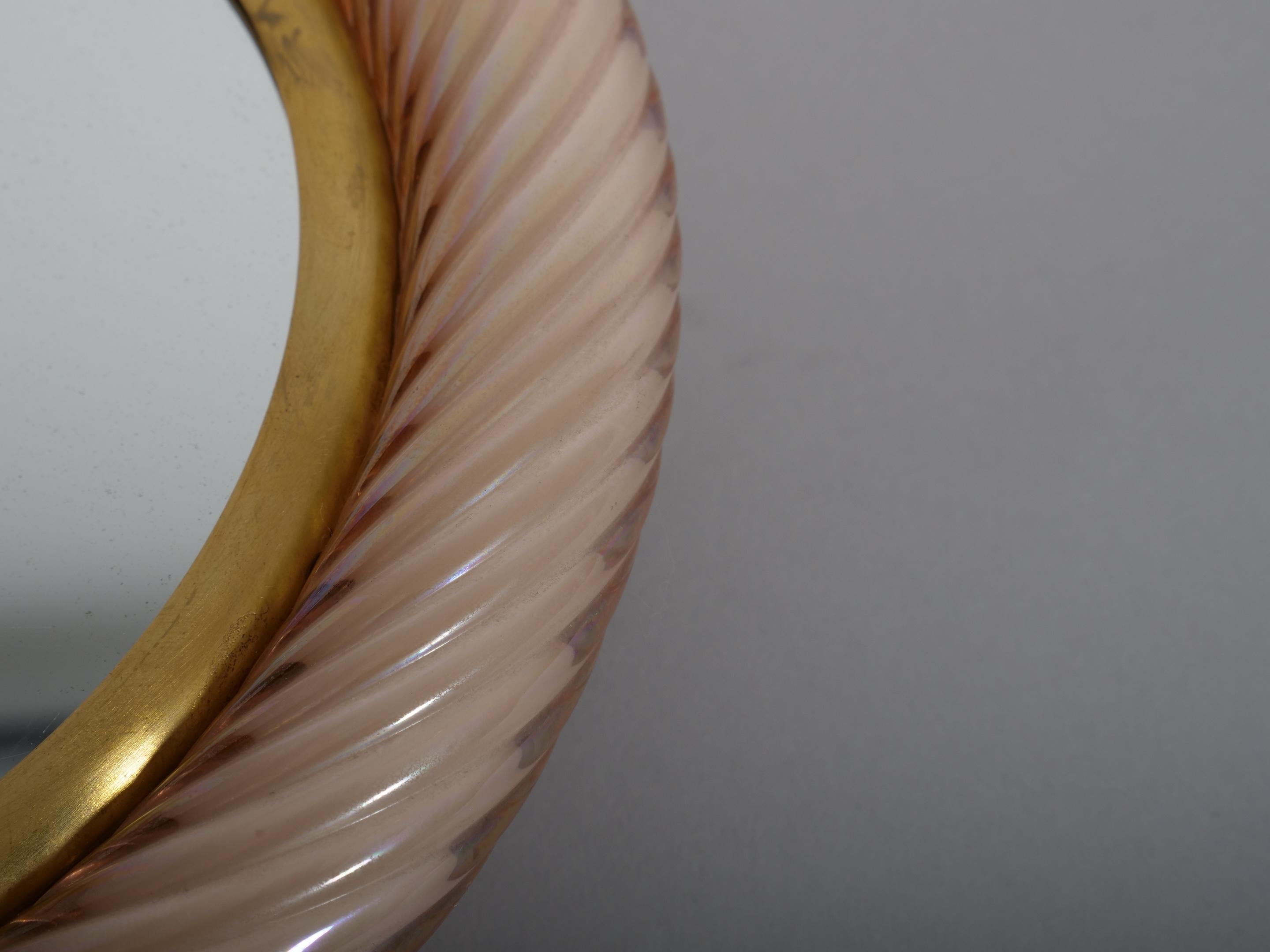 Mid-20th Century Venini hand mirror twisted glass. c1930 For Sale