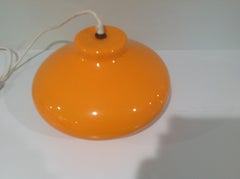 Venini Hanging Pendant Light Fixture in Brilliant Orange