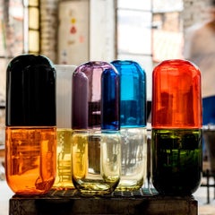 Venini Happy Pills 027.29 Glass Sculpture, Orange & Black Design Fabio Novembre