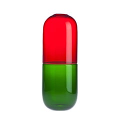 Venini Happy Pills 027.29 Glass Sculpture, Green Grass & Red - Fabio Novembre