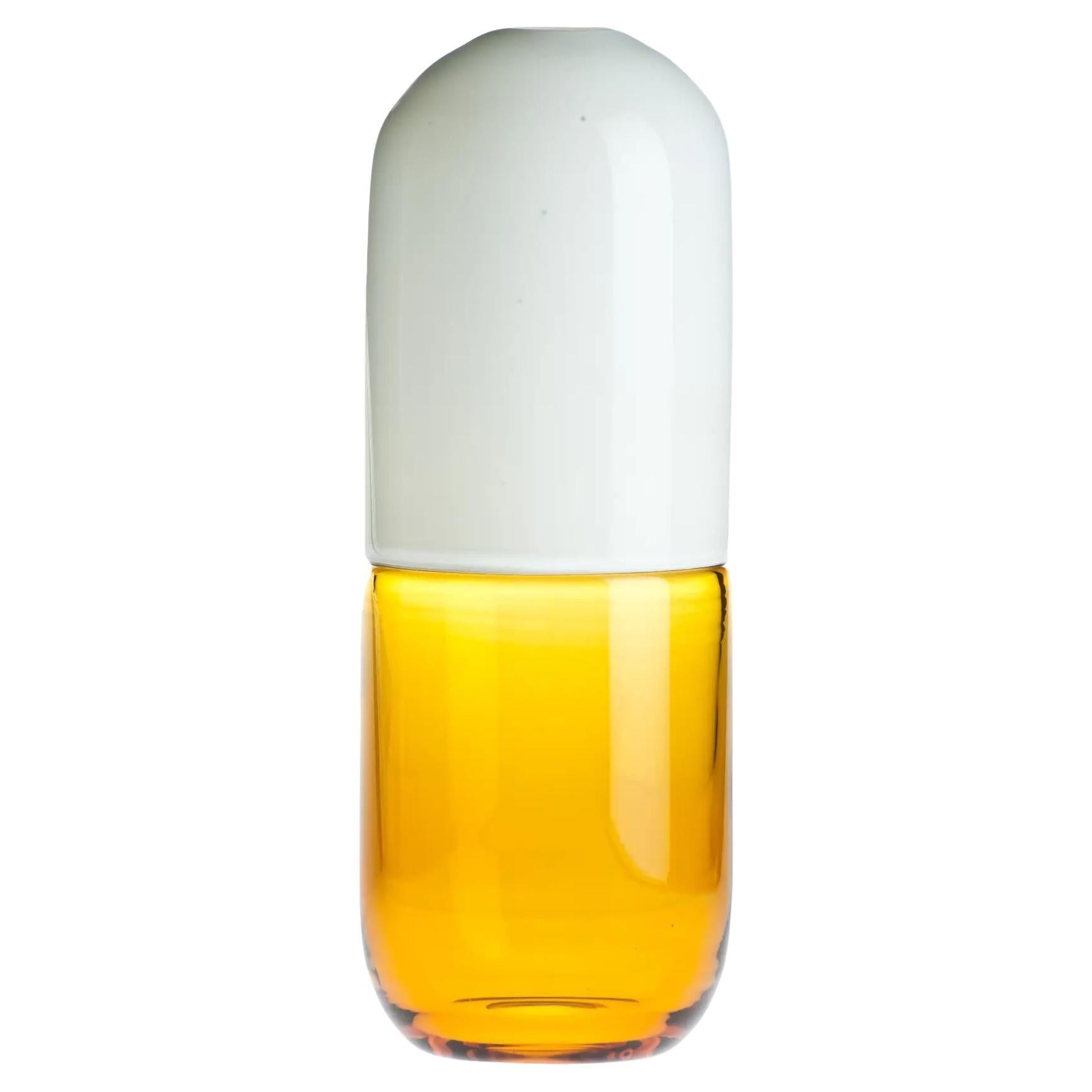 Venini Happy Pills 027.29 Glass Sculpture, Yellow Amber & Milk - Fabio Novembre For Sale