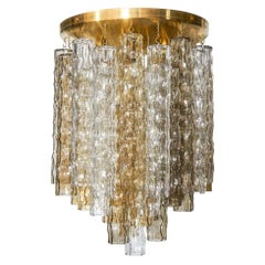 Venini Hollywood Regency Murano Chandelier with Multi-Color Glass Pendants