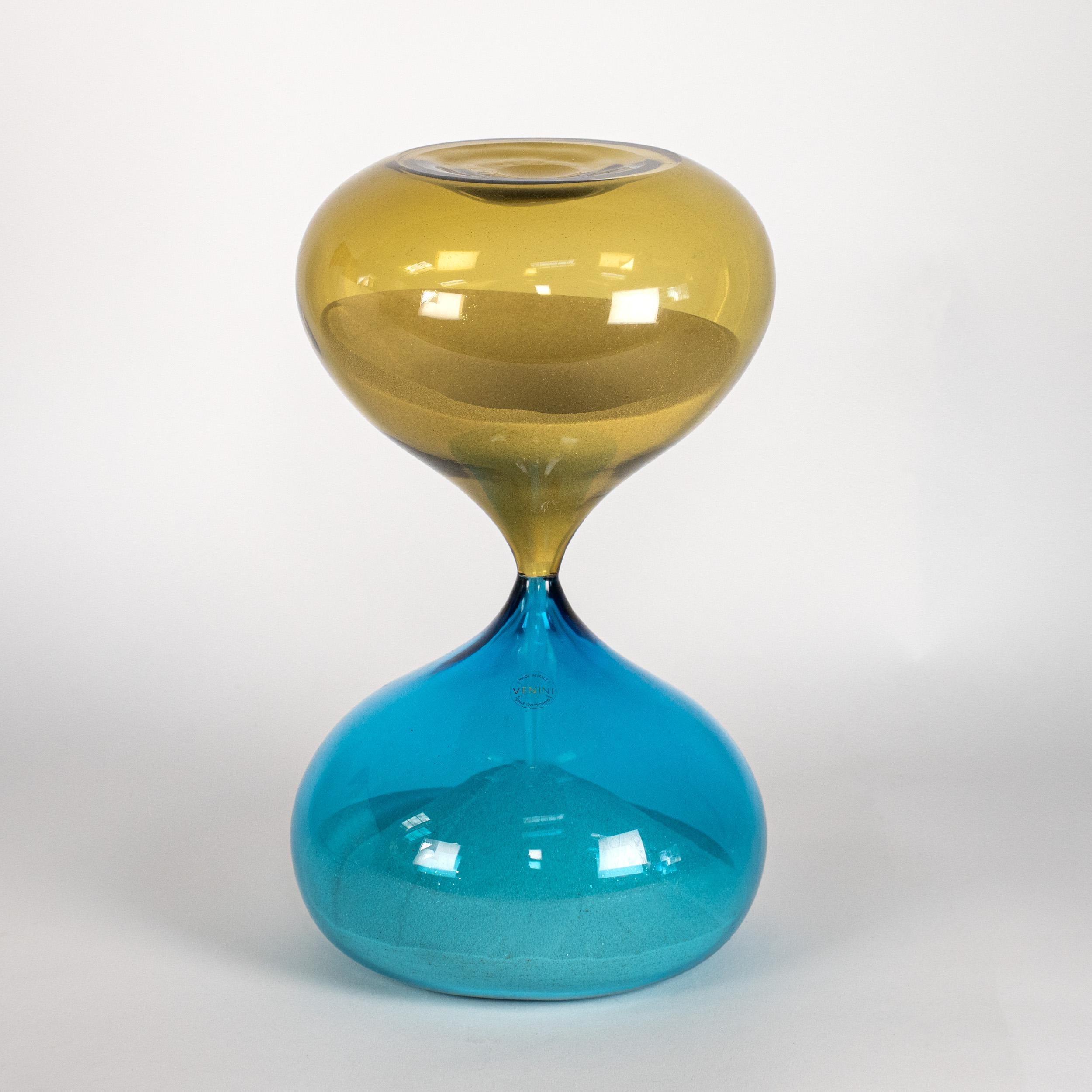 Mid-Century Modern Venini Sablier Bambou/Aquamarine Edition Limitée pcs 27/199 année 2016 en vente