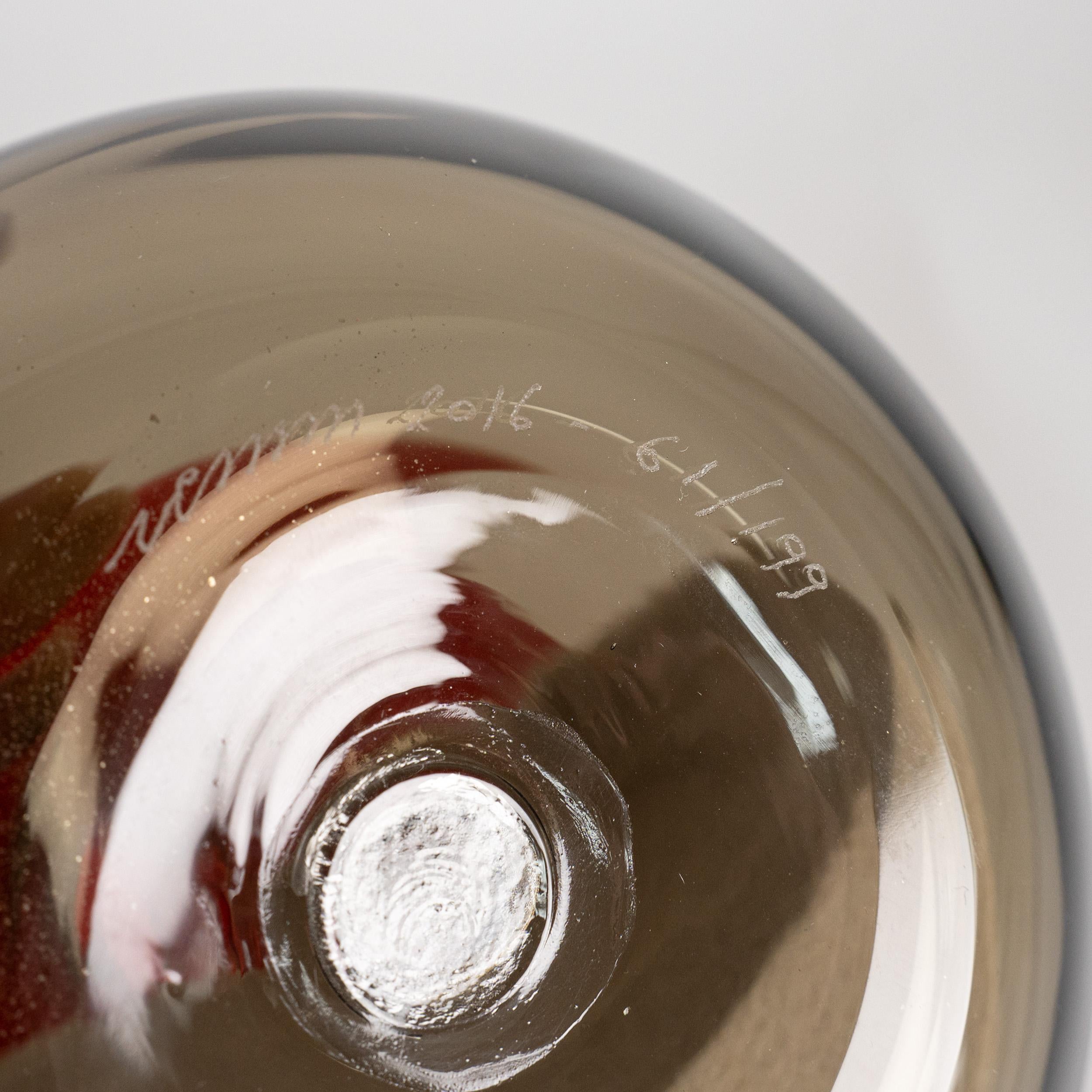 Italiano Venini Clessidra Grigio/Rosso Edizione Limitata pz 61/199 anno 2016 in vendita