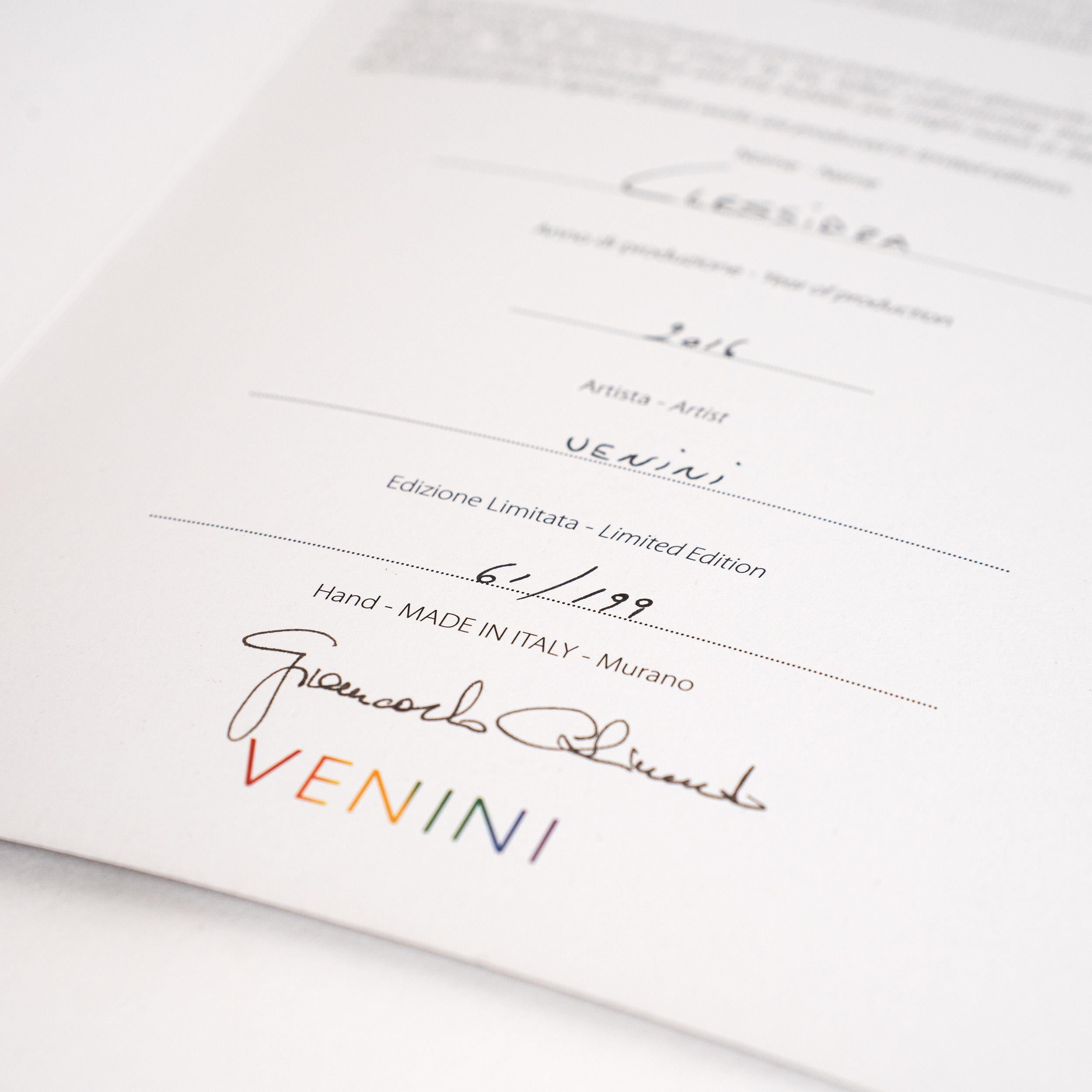 XXI secolo e contemporaneo Venini Clessidra Grigio/Rosso Edizione Limitata pz 61/199 anno 2016 in vendita