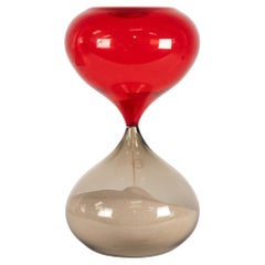 Venini Vaso a clessidra di Murano di Fulvio Bianconi, Grigio/Rosso Edizione limitata 42/199