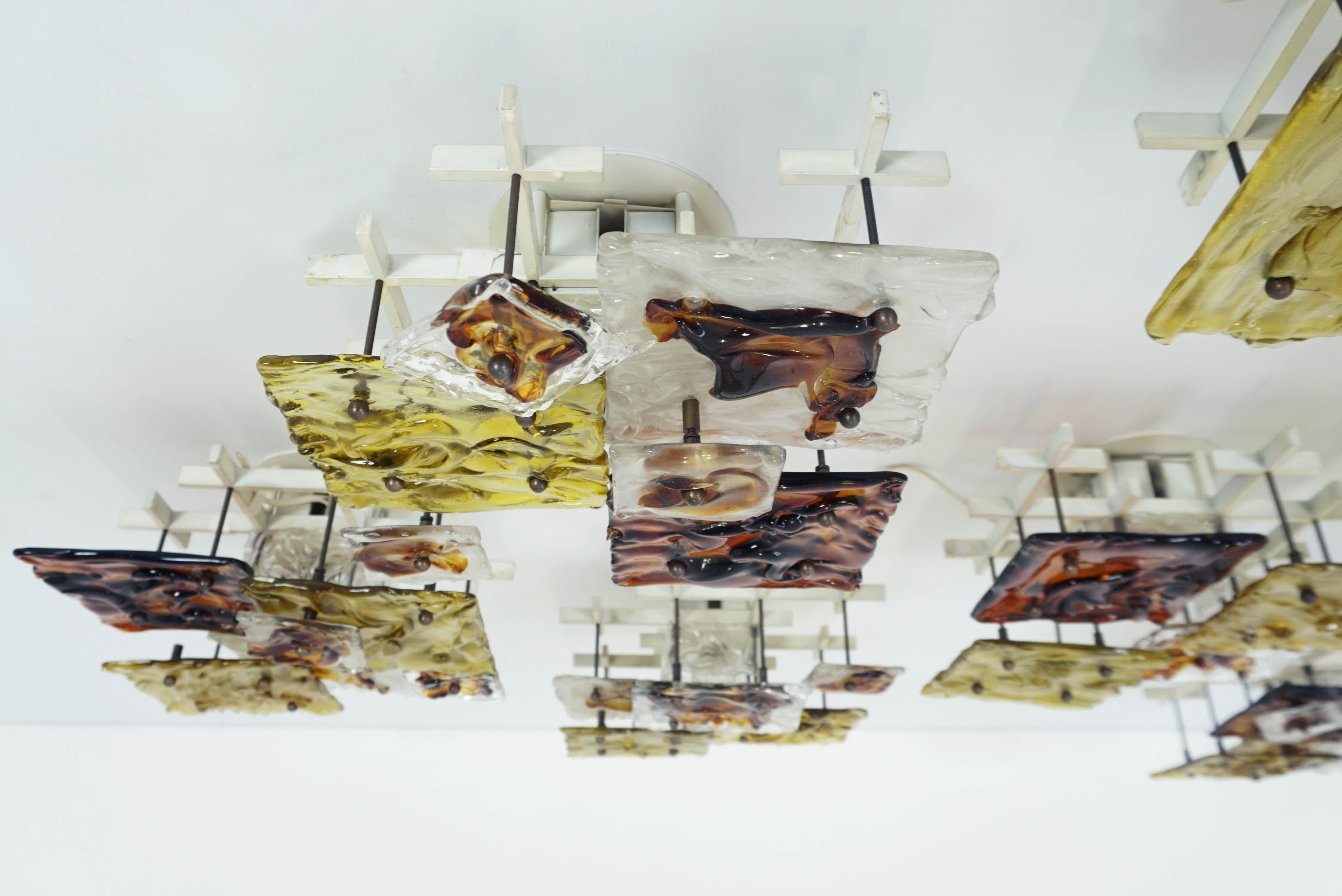 Venini Impressive Set of 13 Wall Sconces or Flush Light by Toni Zuccheri In Good Condition For Sale In Morbio Inferiore, CH