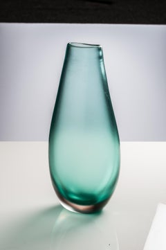 Venini Incisi Vase in Marine Blue by Paolo Venini