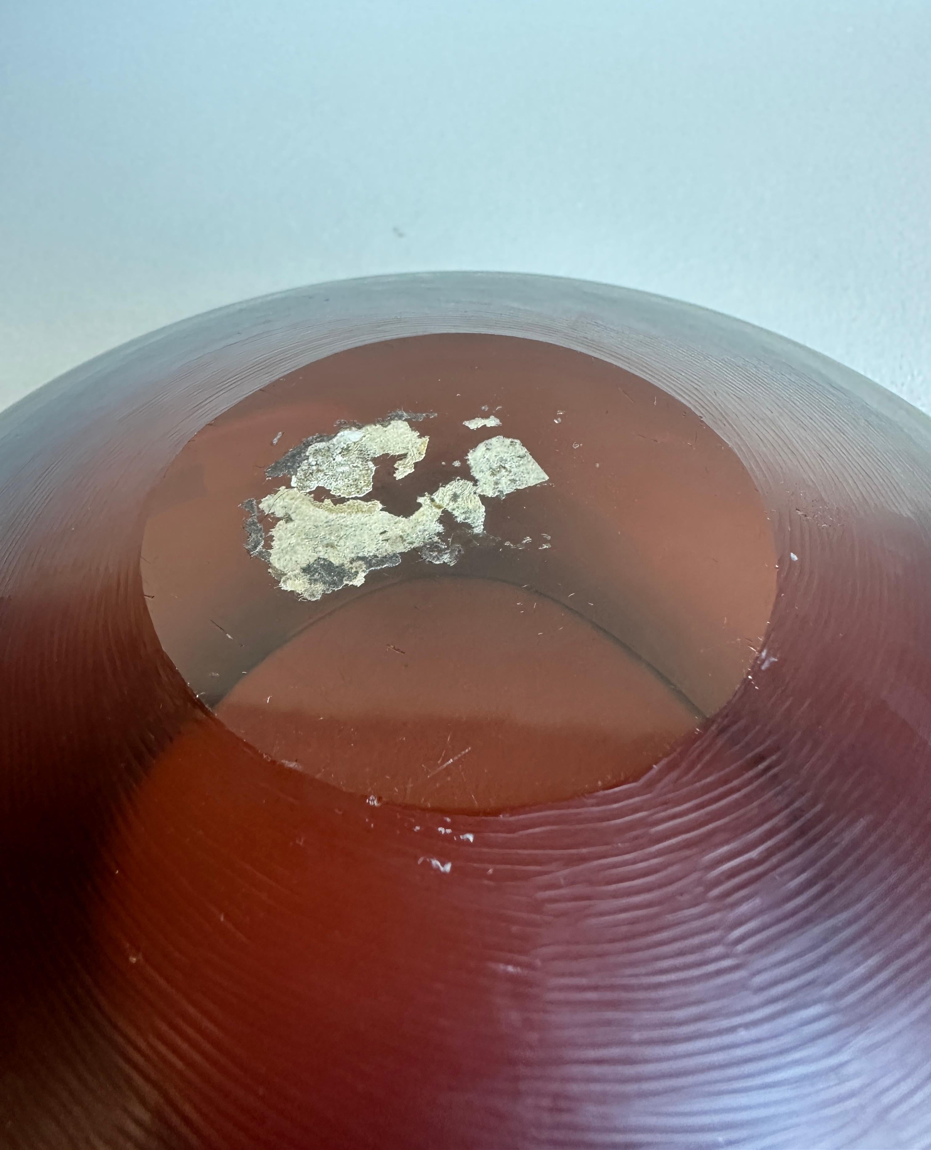Verre brun Venini Inciso Bol en verre italien en vente