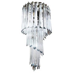 Lustre en spirale d'inspiration Venini de Murano