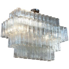 Venini Italian Mid-Century Modern Chandelier with Tronchi Glass Tubes