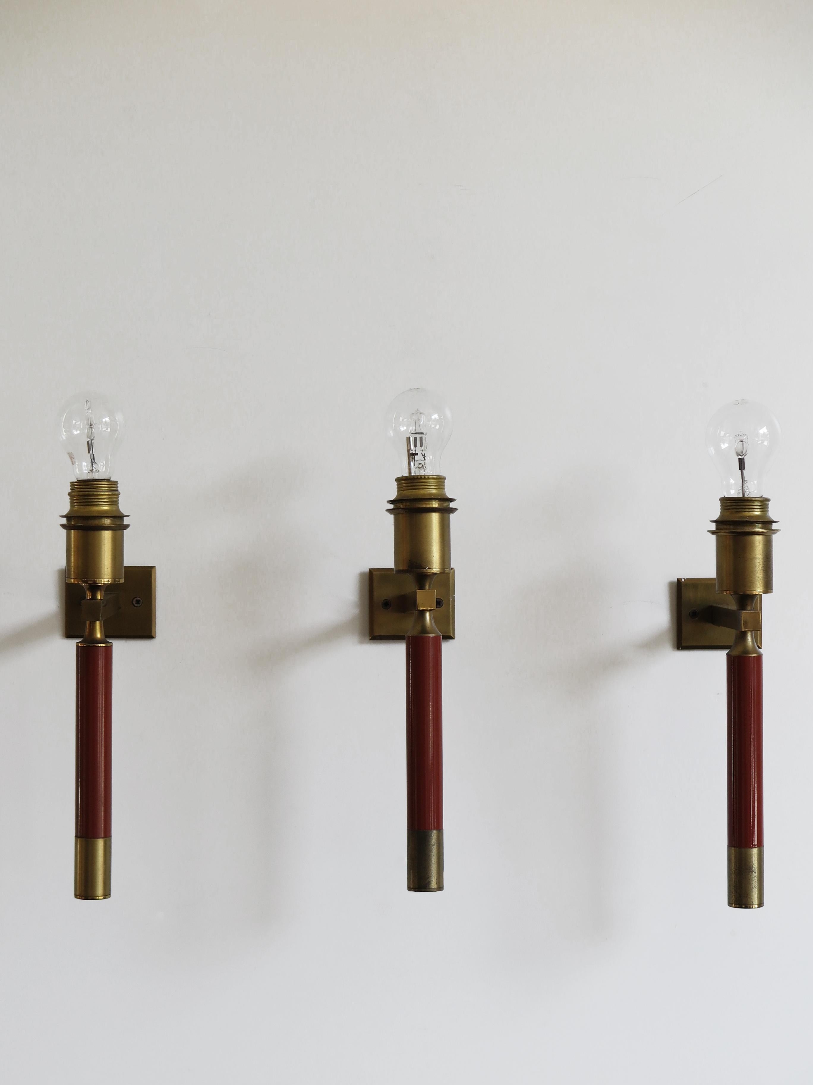 Venini Italian Midcentury Murano Glass Brass Wall Lamps Sconces 1950s 8