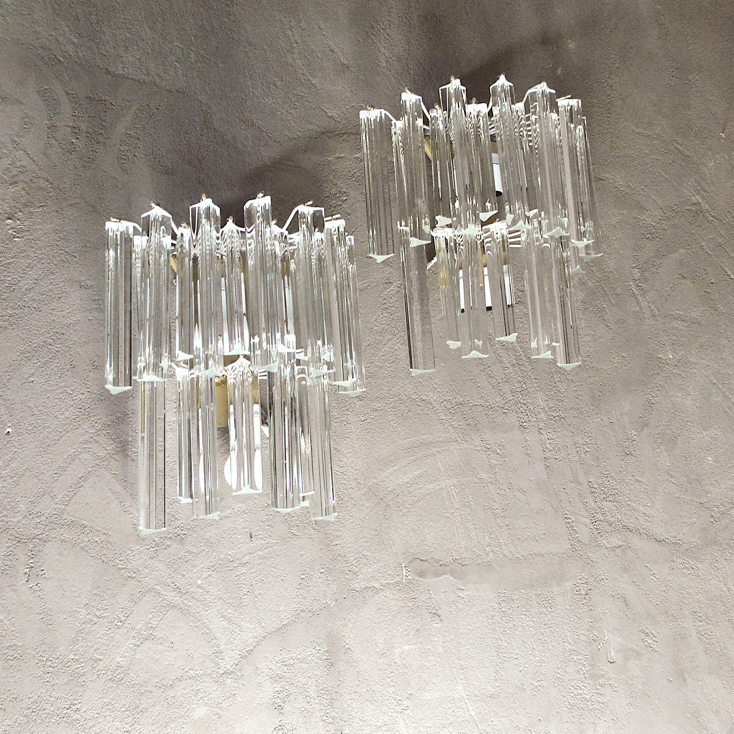Murano Glass Venini Italian Midcentury Sconces, 1960s