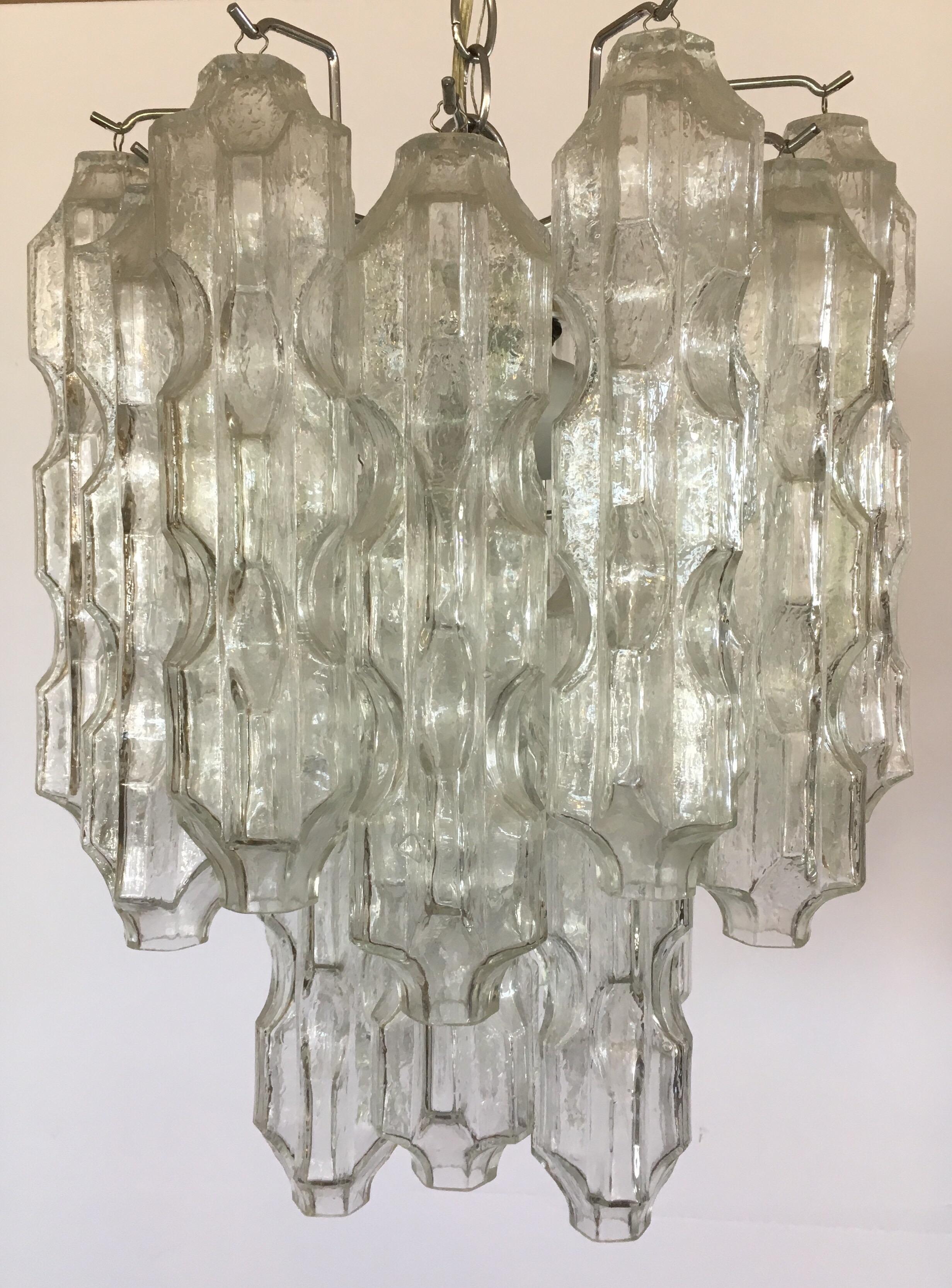 Venini Italy Murano Glass Mid-Century Modern Chandelier by Toni Zuccheri In Excellent Condition In West Hartford, CT