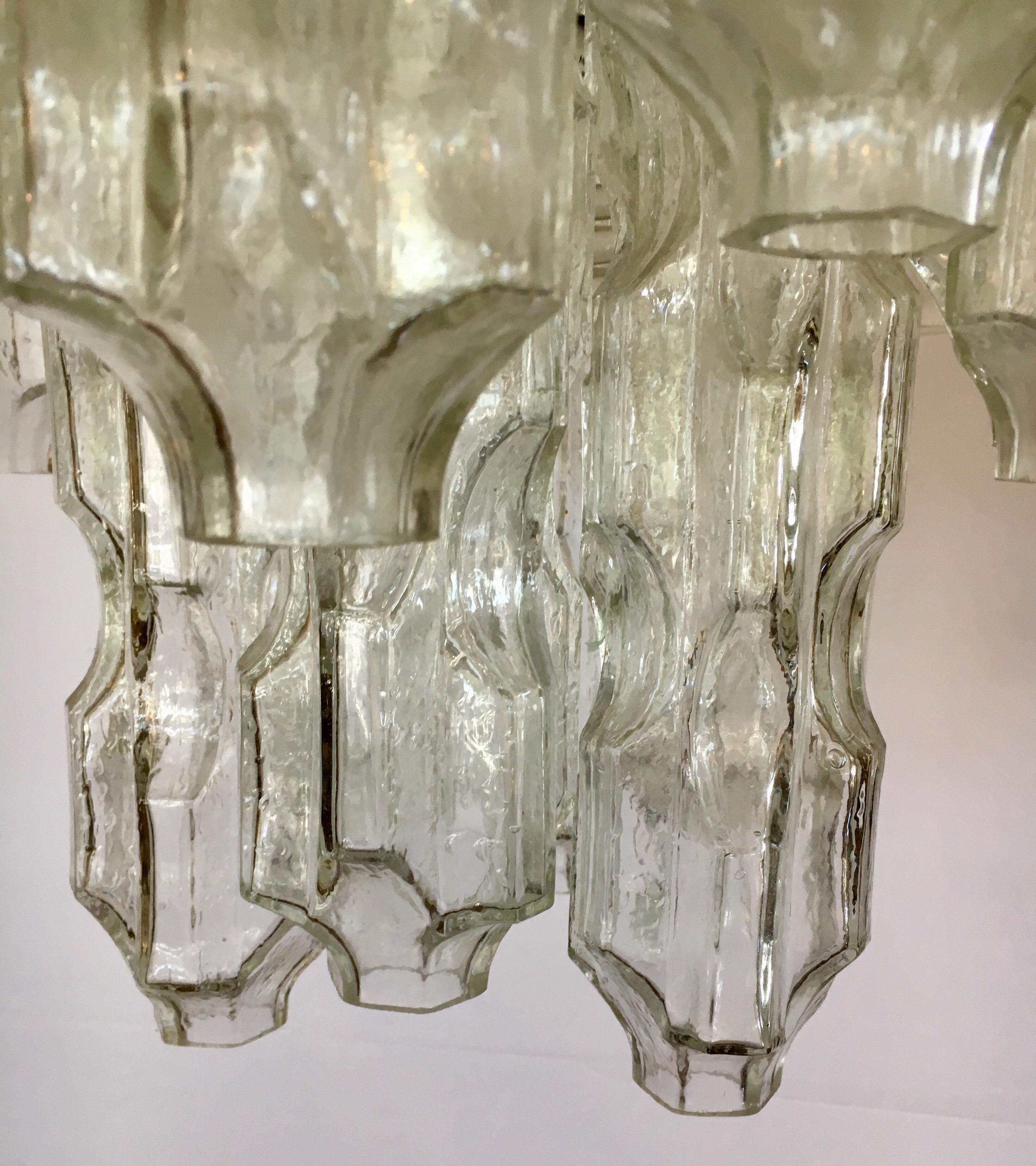 Mid-20th Century Venini Italy Murano Glass Mid-Century Modern Chandelier by Toni Zuccheri