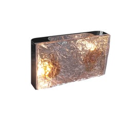 Venini Italy wall lamp "Stone" design in years '70 thickness acid glass