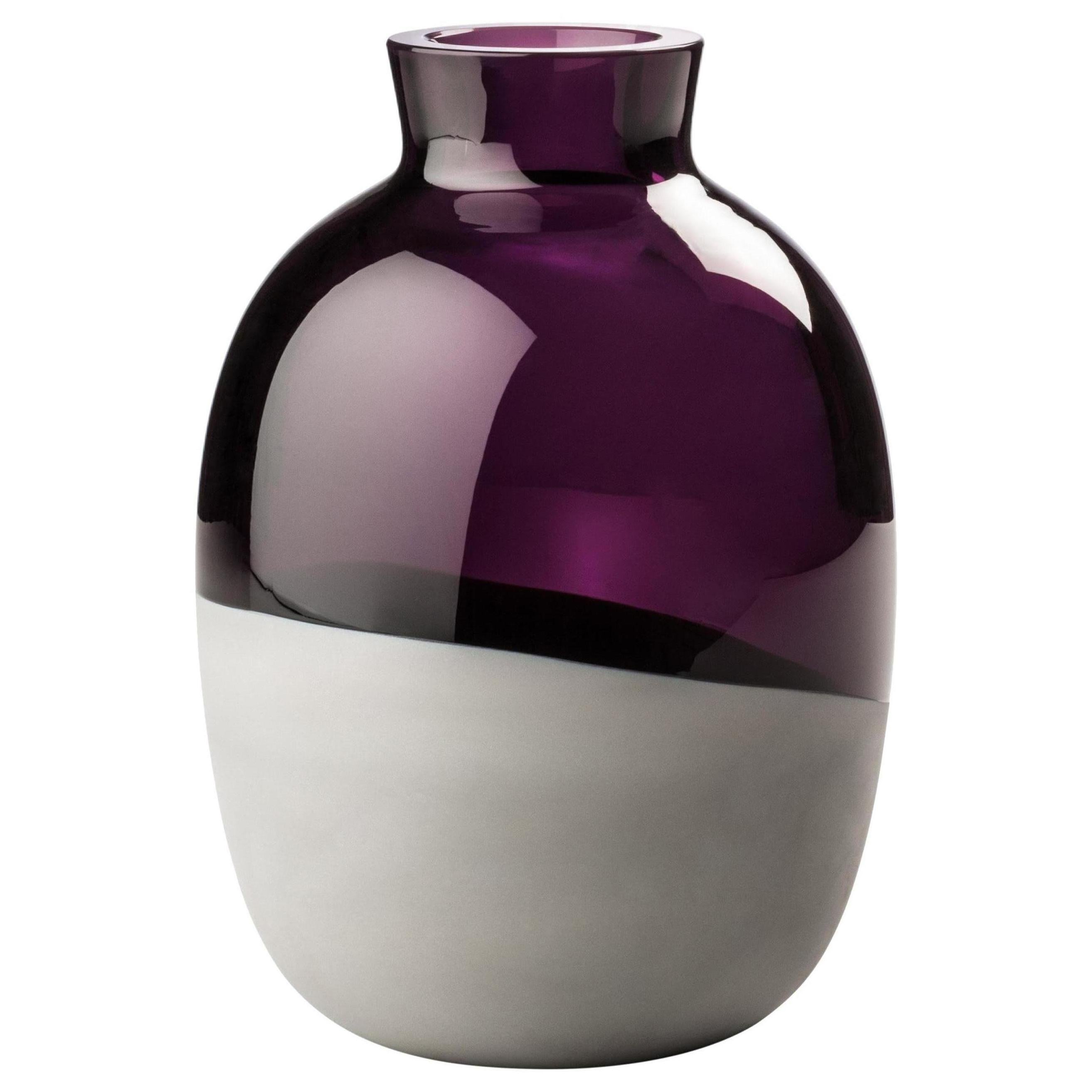 Modern Venini Koori Vase in Violet and Concrete by Emmanuel Babled