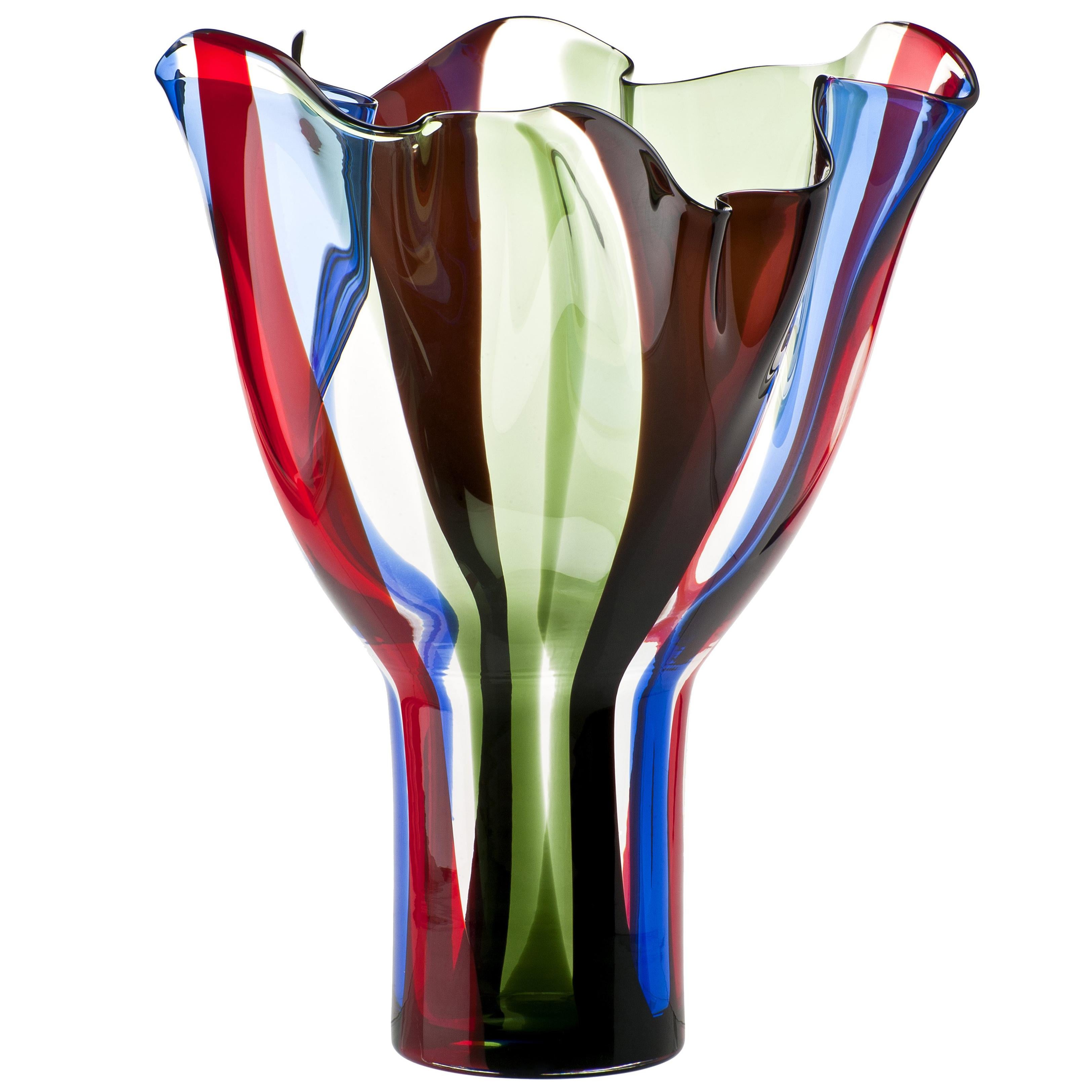 Venini Kukinto Glass Vase in Multi-Color by Timo Sarpaneva