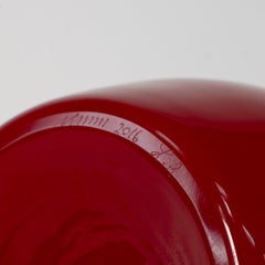 VENINI Lady Red Murano Glass Vase, Signed 2016, handmade in Italy