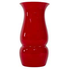 VENINI Lady Red Murano Glass Vase, Signed 2016, handmade in Italy