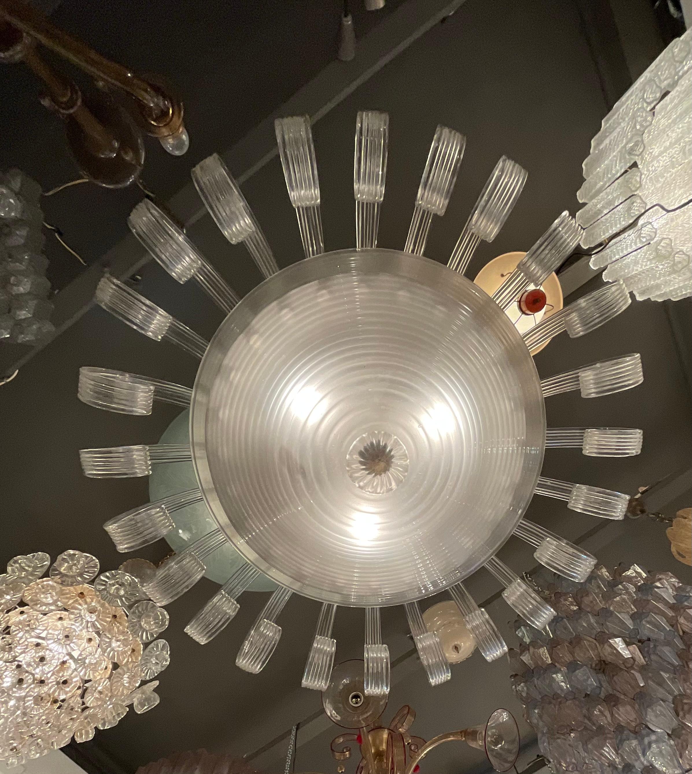 Italian VENINI - 1930s Chandelier - Art Deco - MURANO - Made in ITALY For Sale