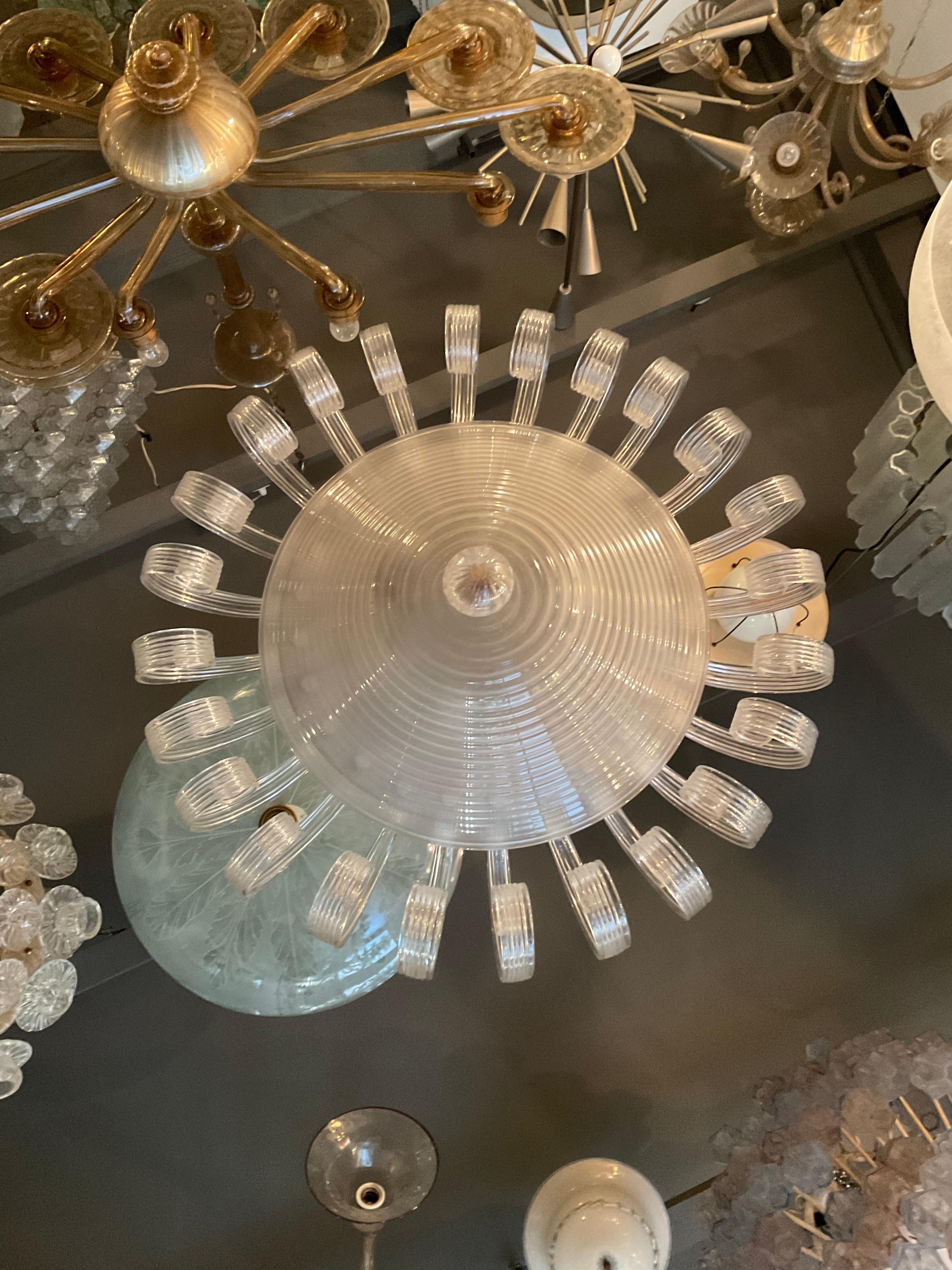 Mid-20th Century VENINI - 1930s Chandelier - Art Deco - MURANO - Made in ITALY For Sale