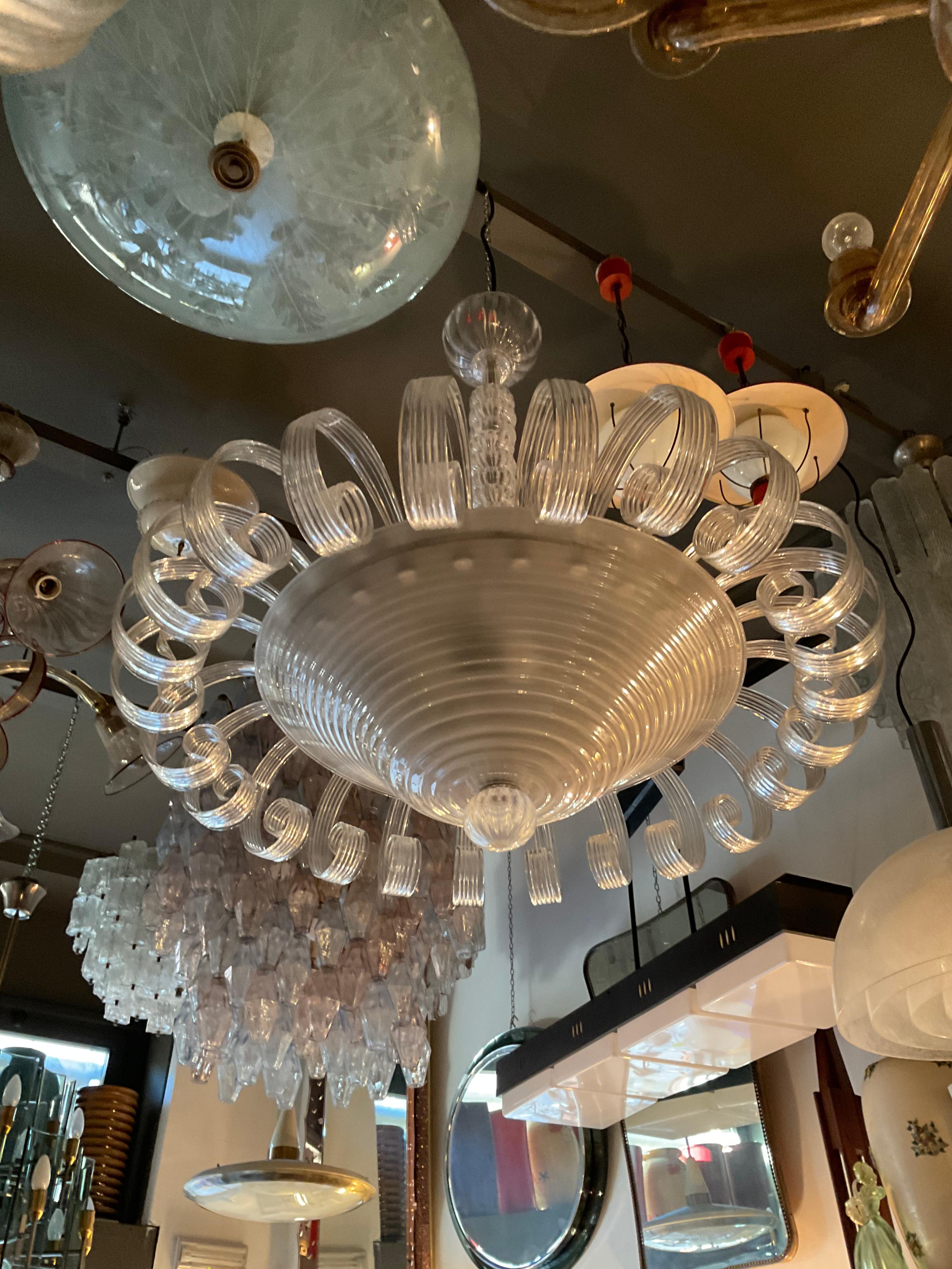 VENINI - 1930s Chandelier - Art Deco - MURANO - Made in ITALY For Sale 3