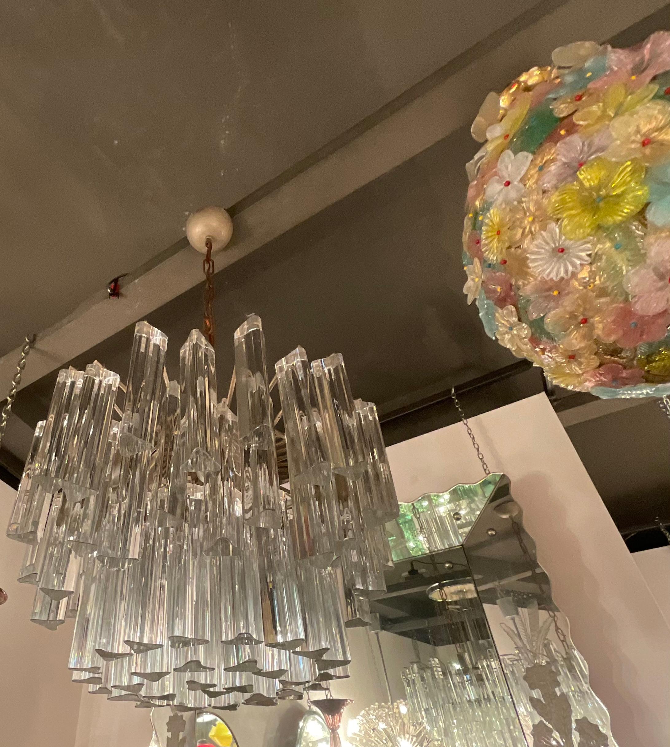 VENINI - Lustre modèle TRILOBI - Verre de Murano - ITALIE 1950 en vente 4