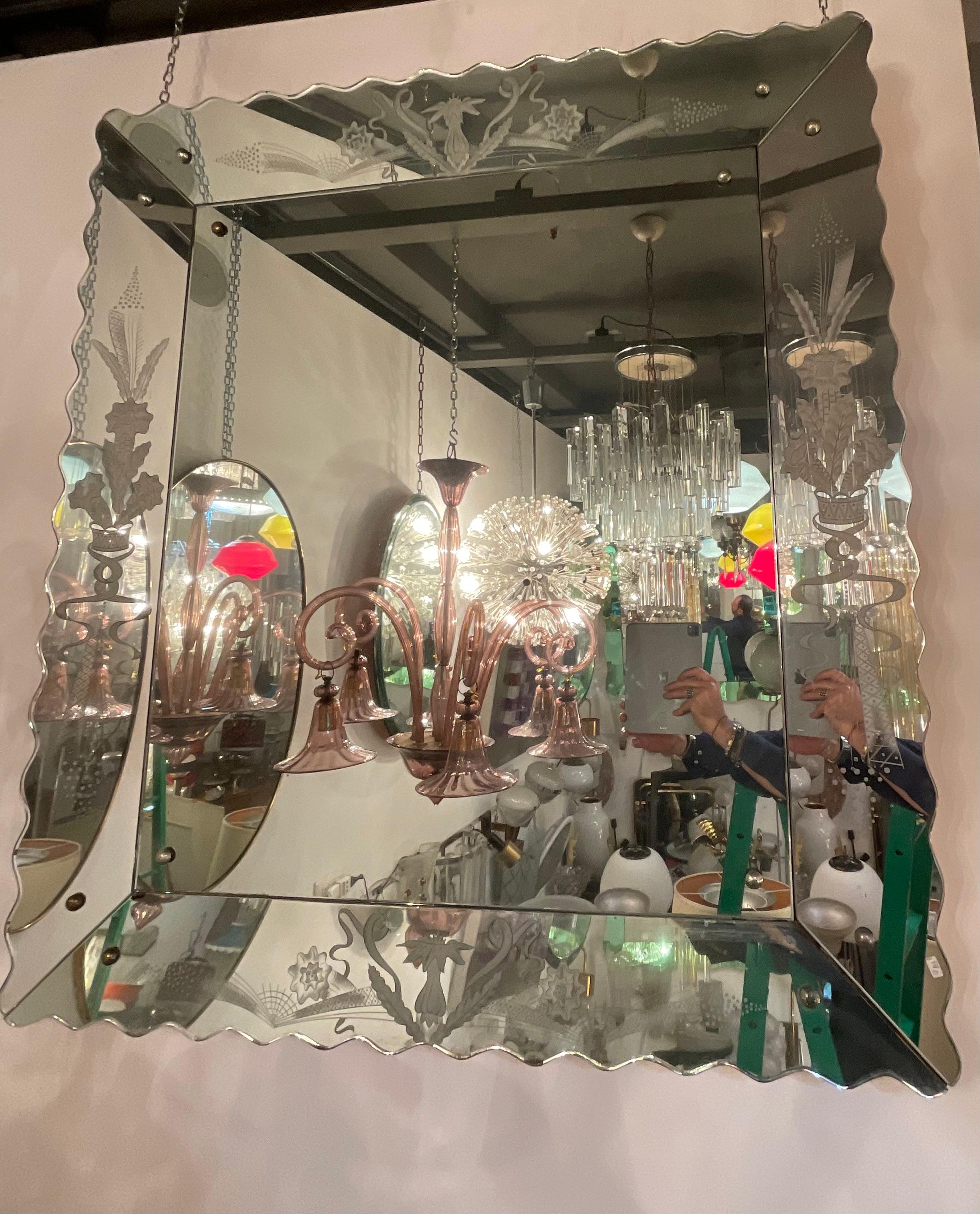 VENINI - Lustre modèle TRILOBI - Verre de Murano - ITALIE 1950 en vente 6