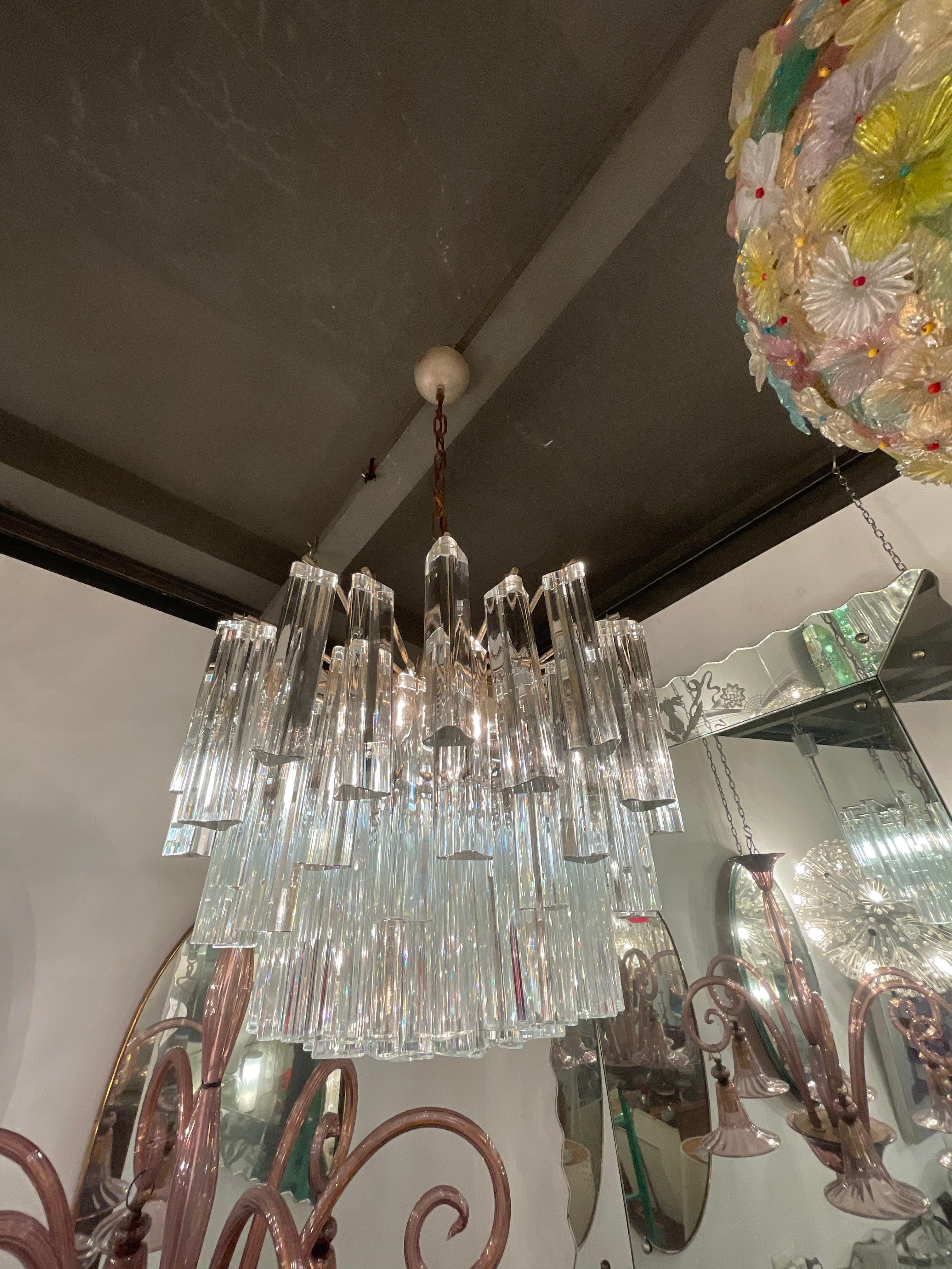 VENINI - lustre original en verre de Murano des années 1950 en parfait état
