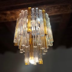 VENINI - Lampadario modello TRILOBI - vetro di murano - ITALIA 1950.-