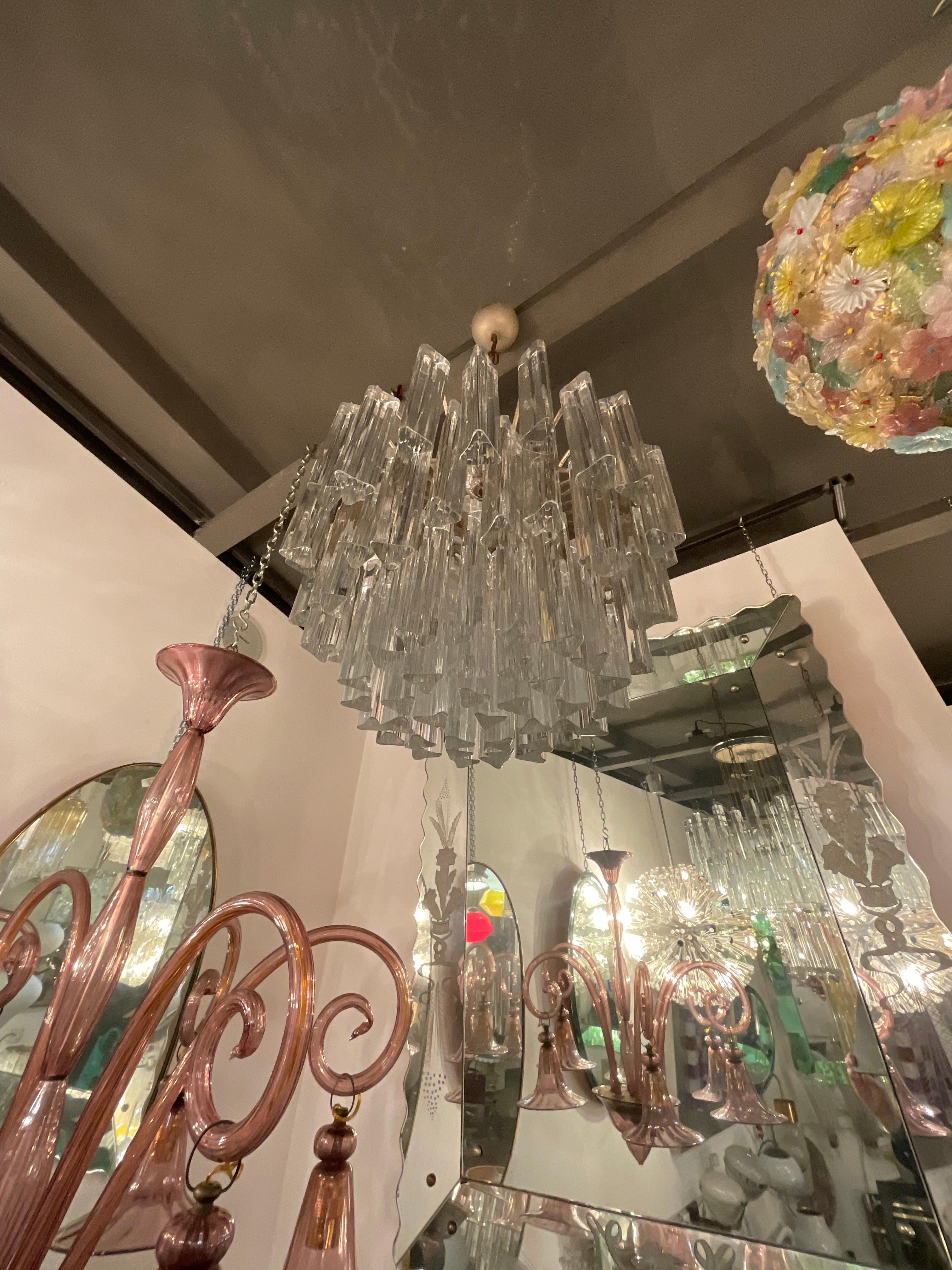 Autre VENINI - Lustre modèle TRILOBI - Verre de Murano - ITALIE 1950 en vente