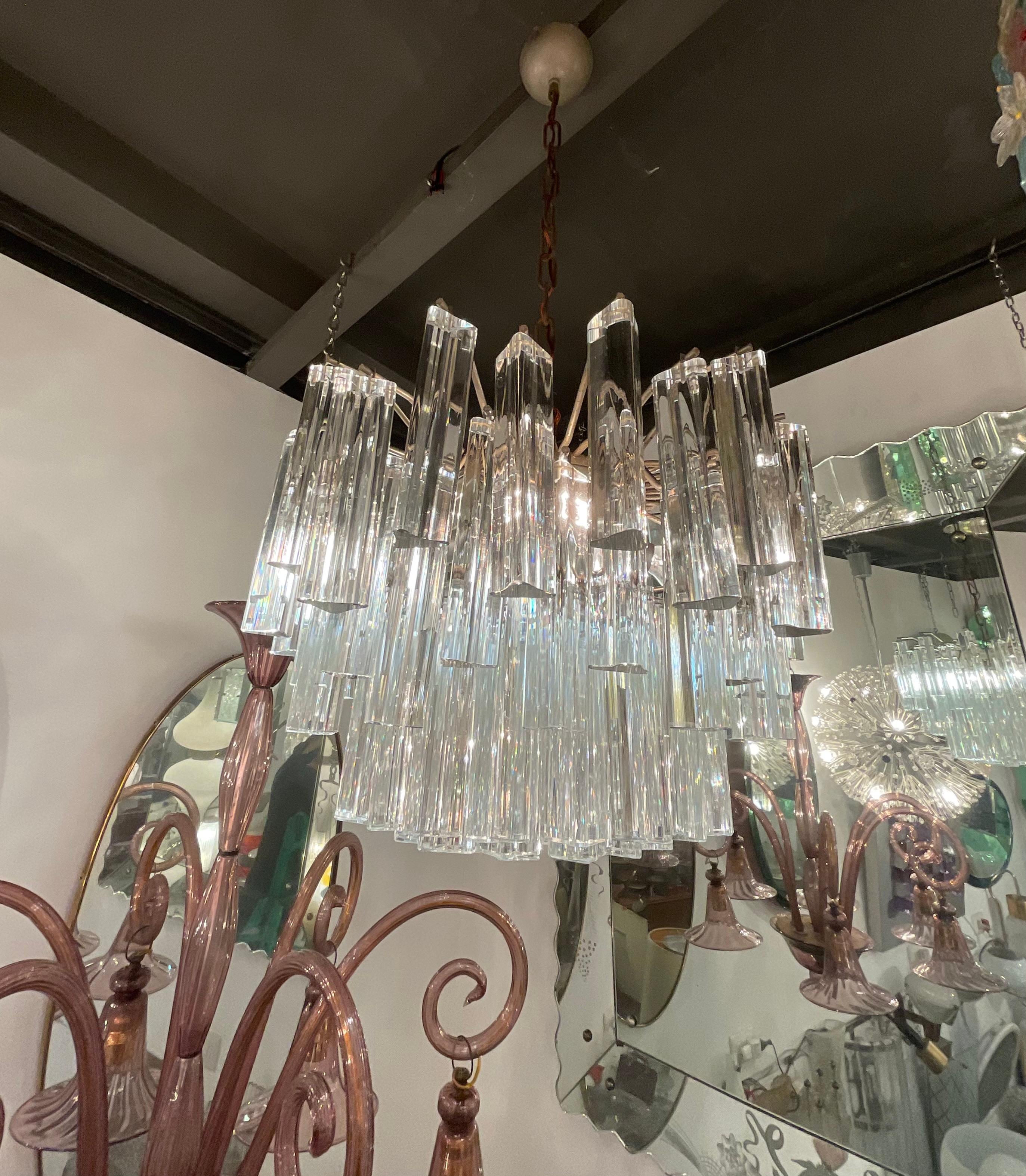 VENINI - Lustre modèle TRILOBI - Verre de Murano - ITALIE 1950 en vente 2